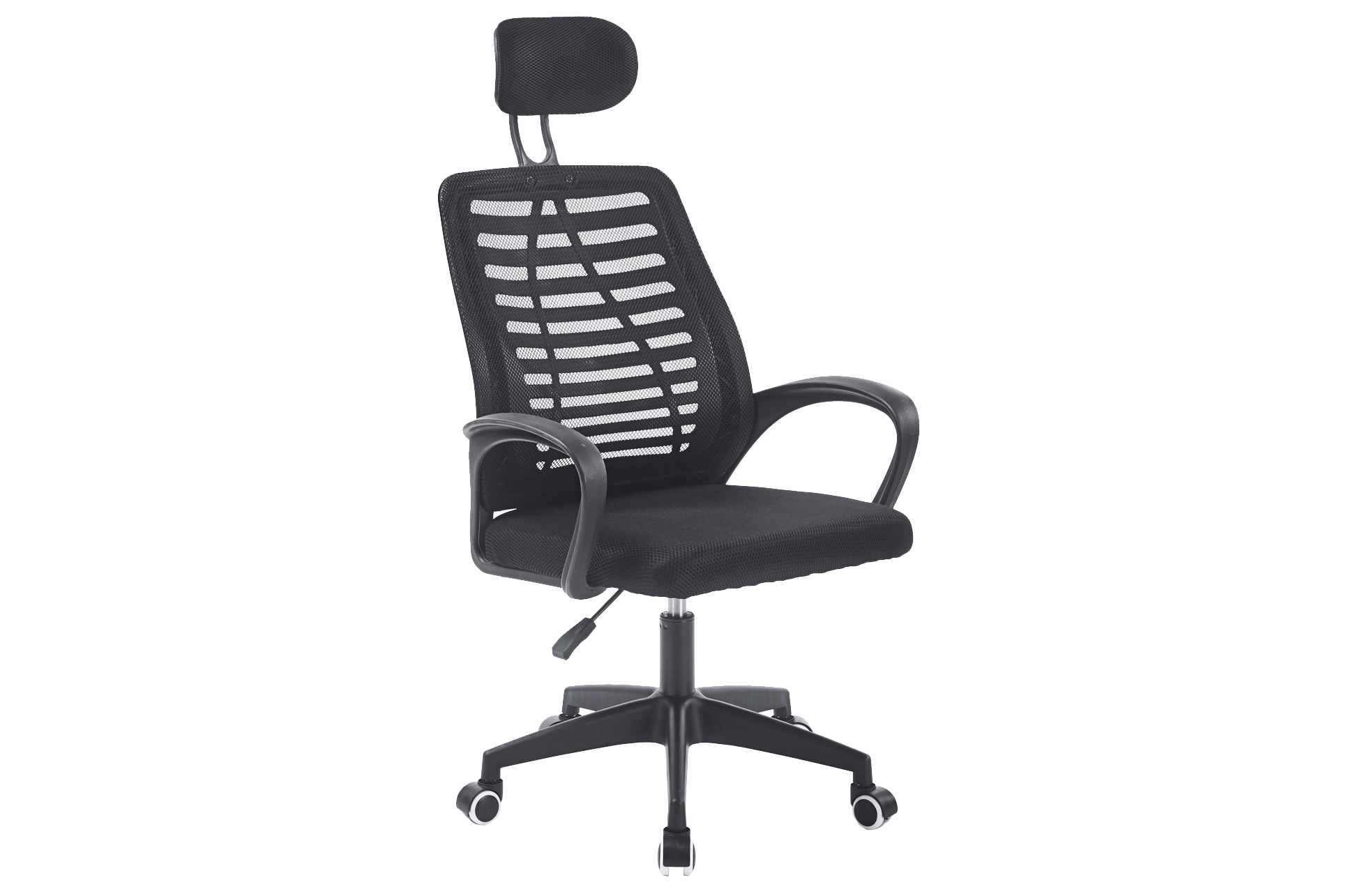SILLON GIRATORIO CON REPOSACABEZAS KNECK RED TRANSPIRABLE NEGRO