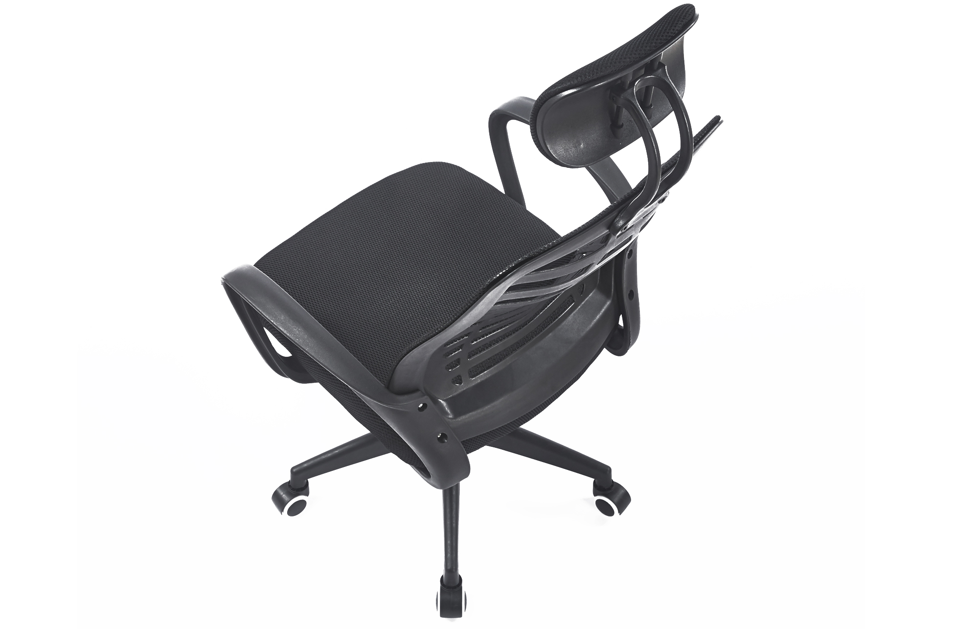 SILLON GIRATORIO CON REPOSACABEZAS KNECK RED TRANSPIRABLE NEGRO - Imagen 3