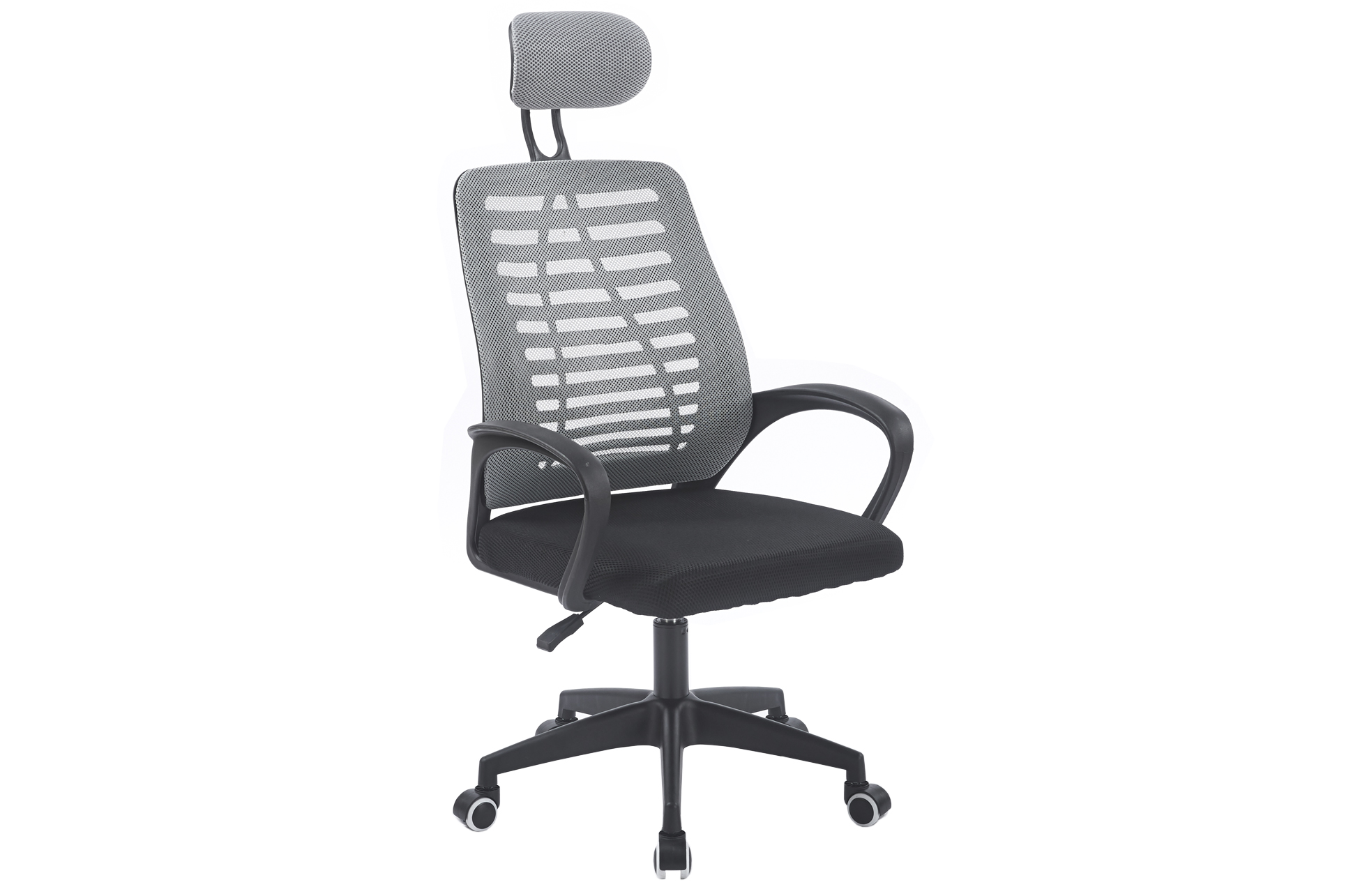 SILLON GIRATORIO CON REPOSACABEZAS KNECK RED TRANSPIRABLE NEGRO / GRIS