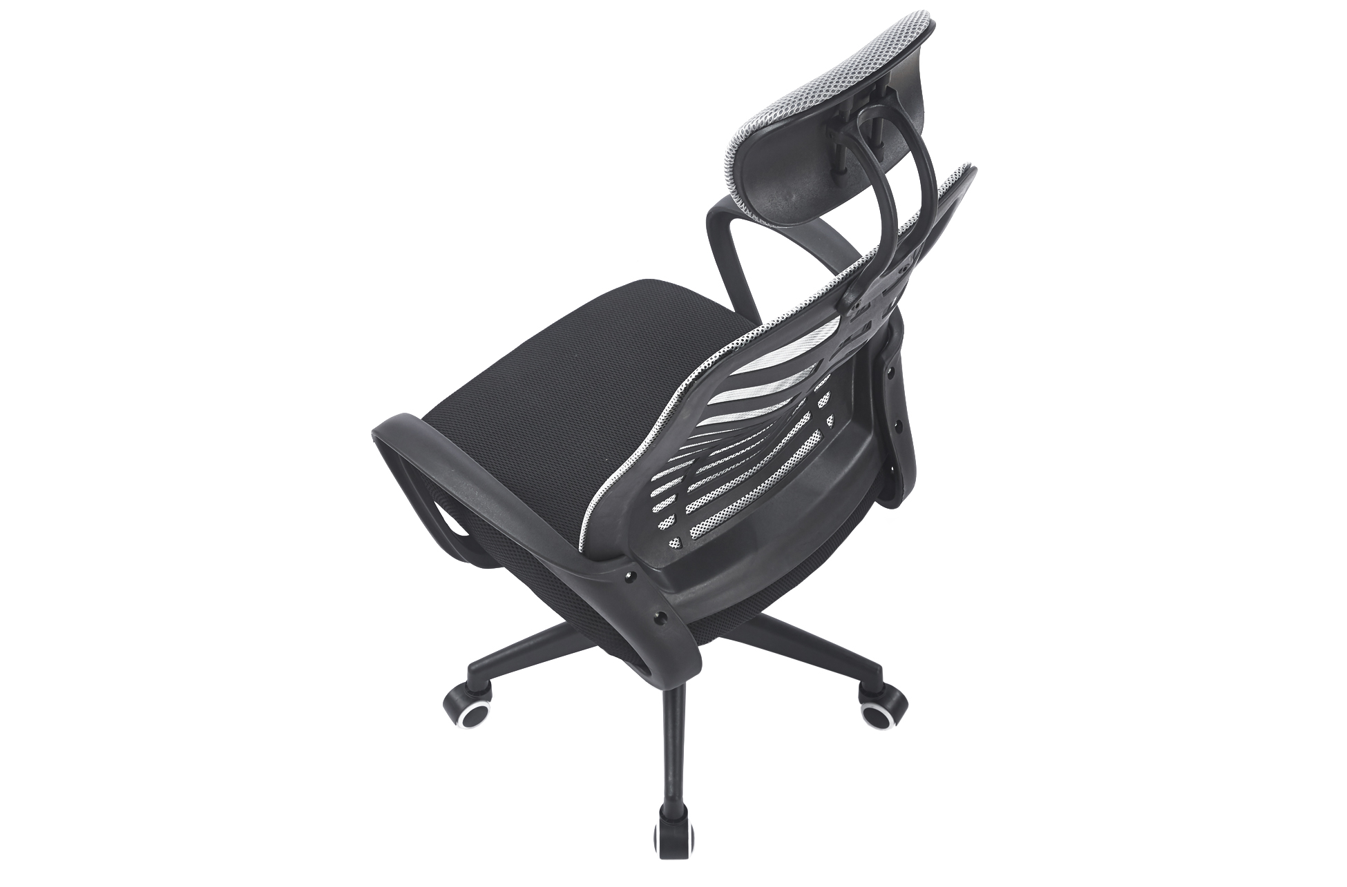 SILLON GIRATORIO CON REPOSACABEZAS KNECK RED TRANSPIRABLE NEGRO / GRIS - Imagen 3