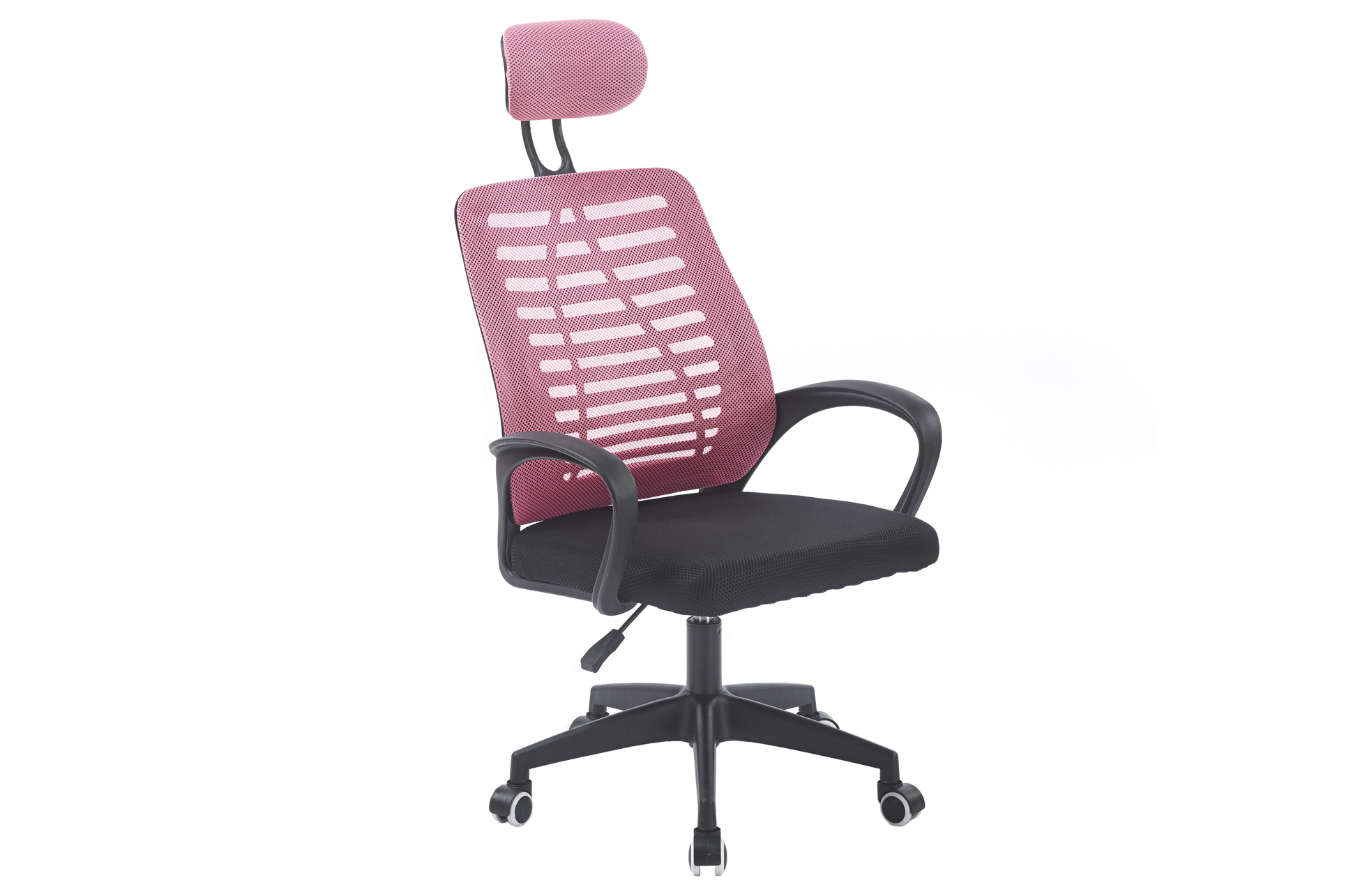 SILLON GIRATORIO CON REPOSACABEZAS KNECK RED TRANSPIRABLE NEGRO / ROSA