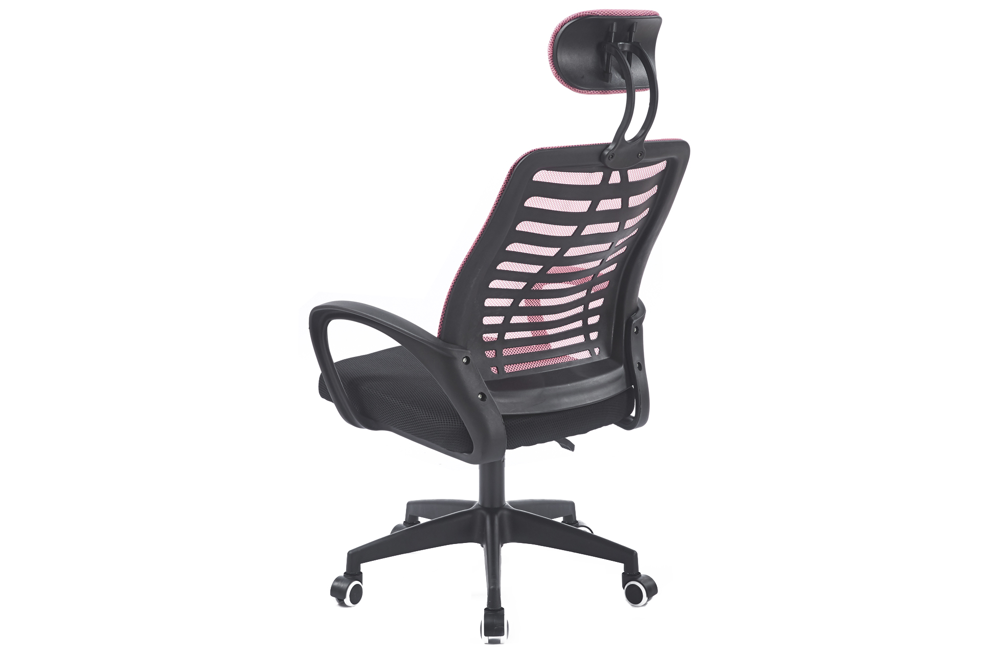 SILLON GIRATORIO CON REPOSACABEZAS KNECK RED TRANSPIRABLE NEGRO / ROSA - Imagen 2