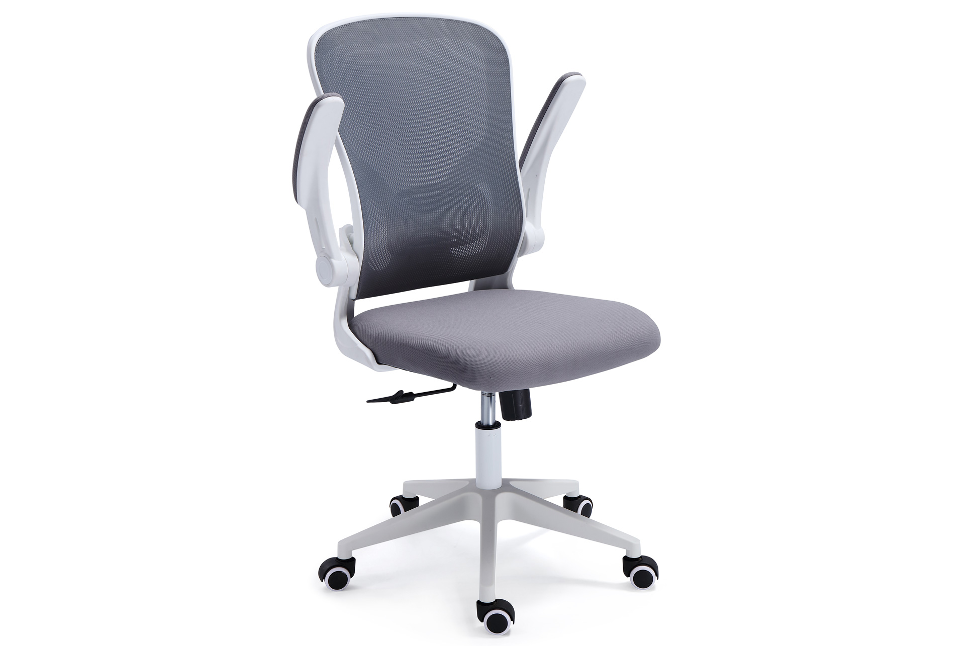 SILLA GIRATORIA LEXI RED TRANSPIRABLE GRIS / ESTRUCTURA BLANCA. - Imagen 3