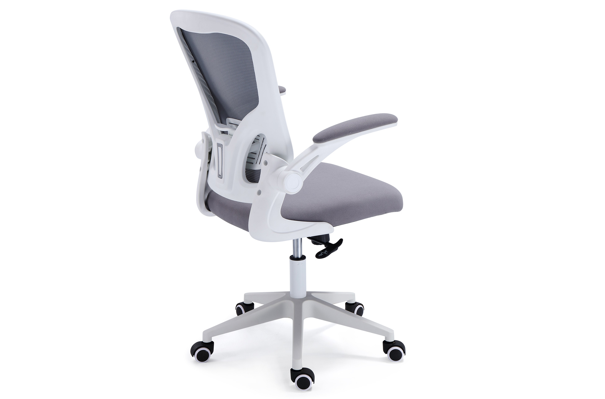 SILLA GIRATORIA LEXI RED TRANSPIRABLE GRIS / ESTRUCTURA BLANCA. - Imagen 4