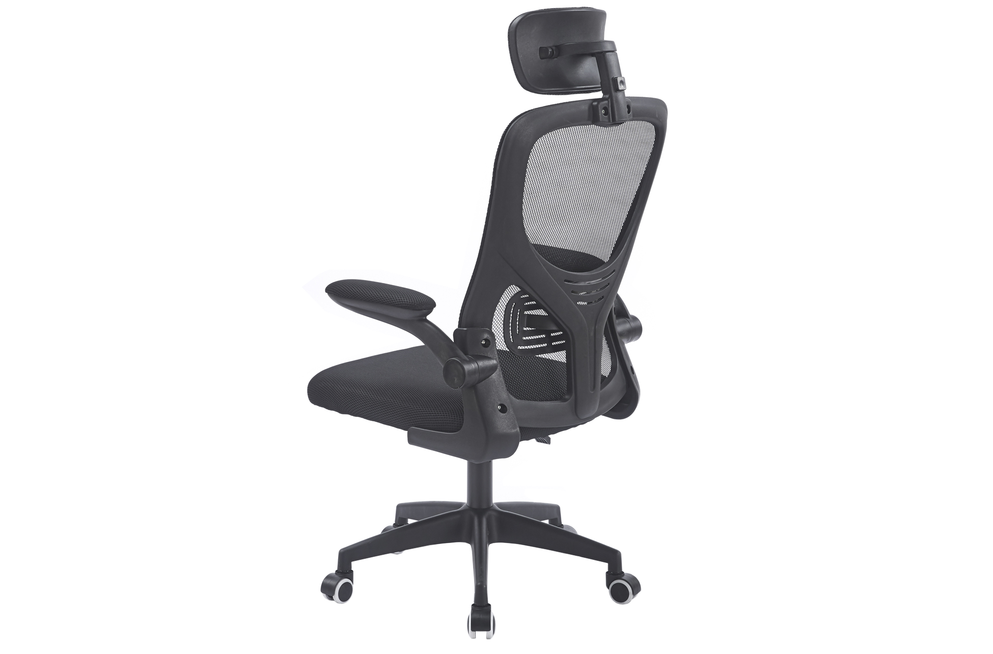 SILLON GIRATORIO CON REPOSACABEZAS AERO RED TRANSPIRABLE NEGRO - Imagen 2
