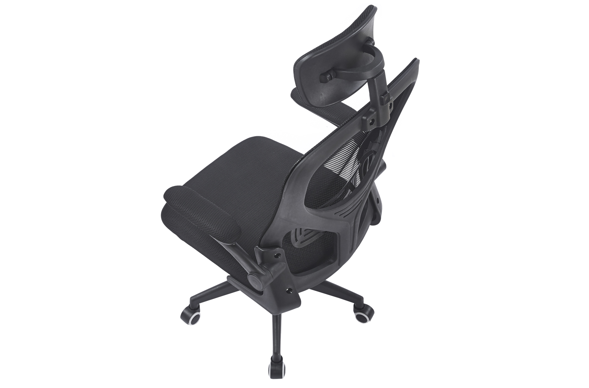 SILLON GIRATORIO CON REPOSACABEZAS AERO RED TRANSPIRABLE NEGRO - Imagen 3