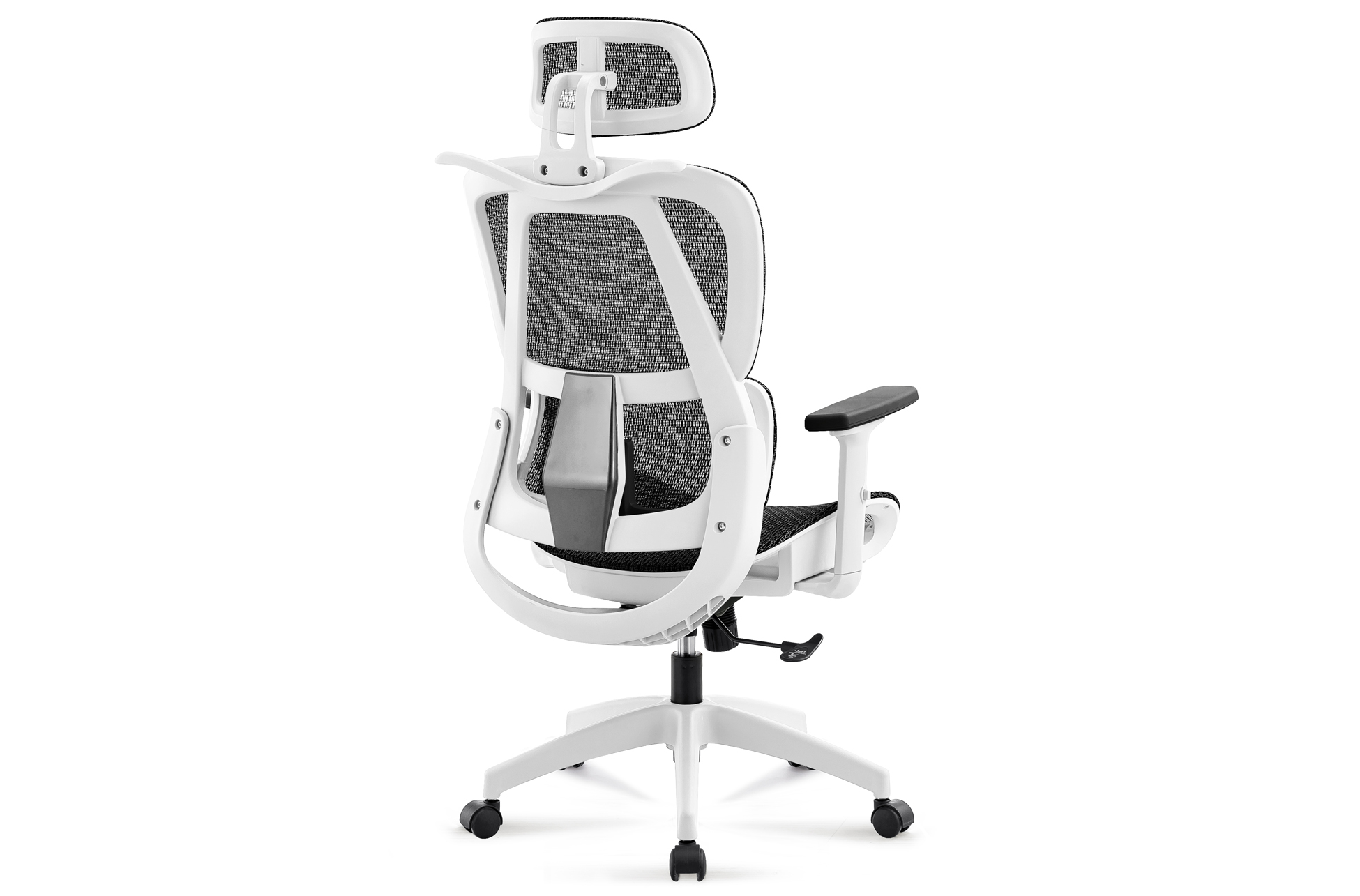 SILLON GIRATORIO ERGO RED TRANSPIRABLE NEGRO / ESTRUCTURA BLANCA - Imagen 3