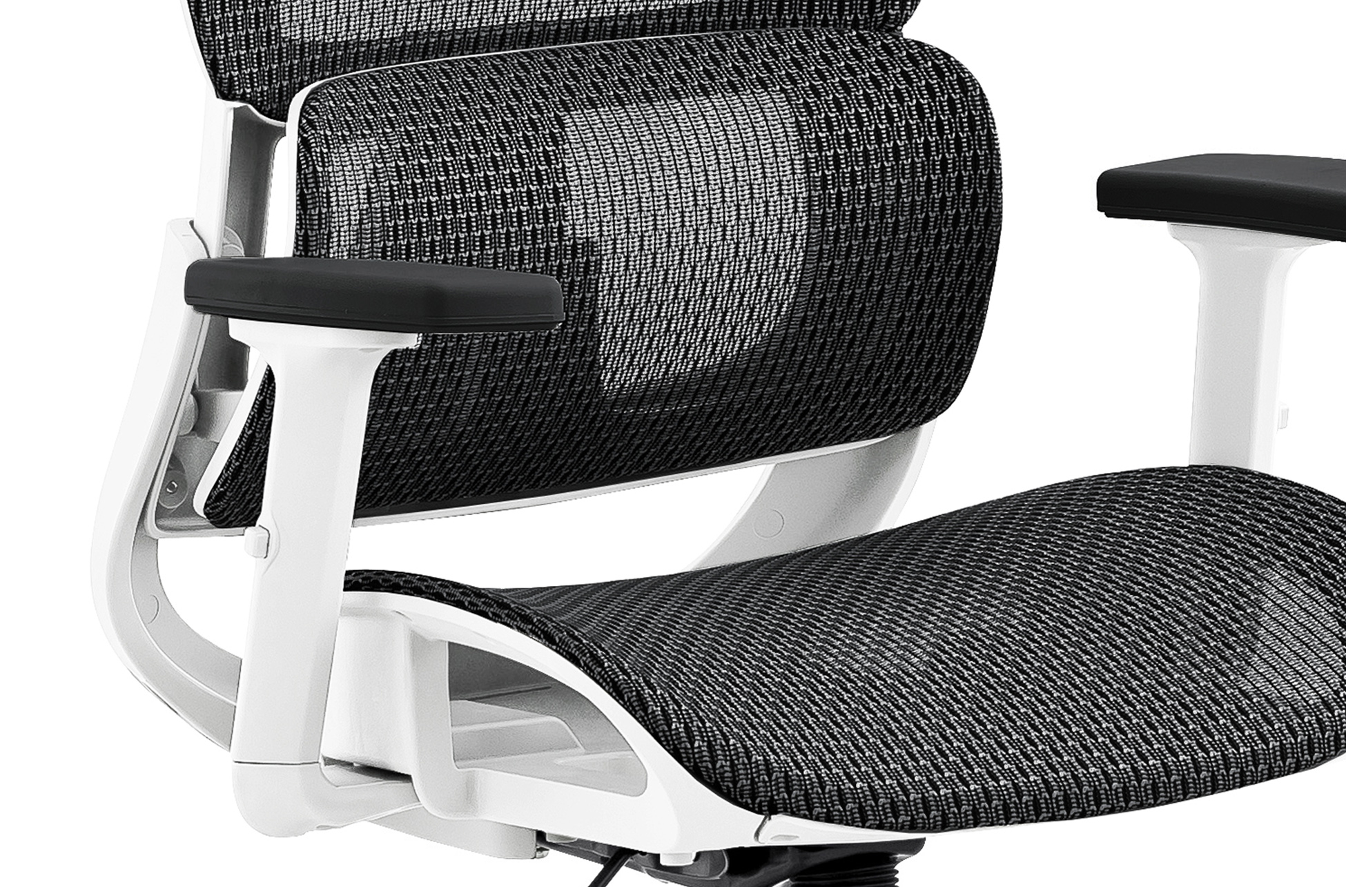 SILLON GIRATORIO ERGO RED TRANSPIRABLE NEGRO / ESTRUCTURA BLANCA - Imagen 5