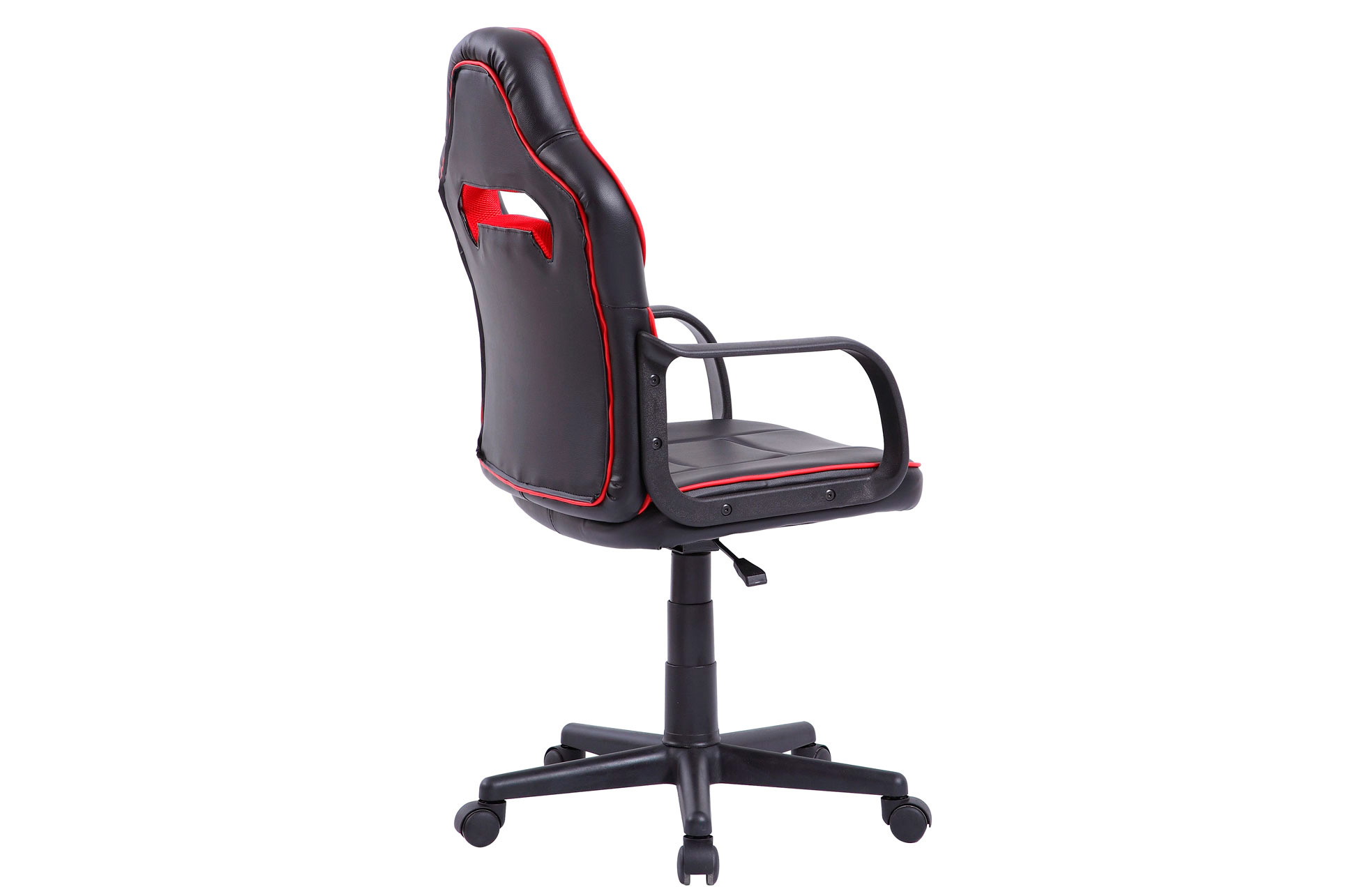 SILLÓN GAMING GIRATORIO XTR JUNIOR SÍMIL PIEL NEGRO - DETALLES EN ROJO. - Imagen 2