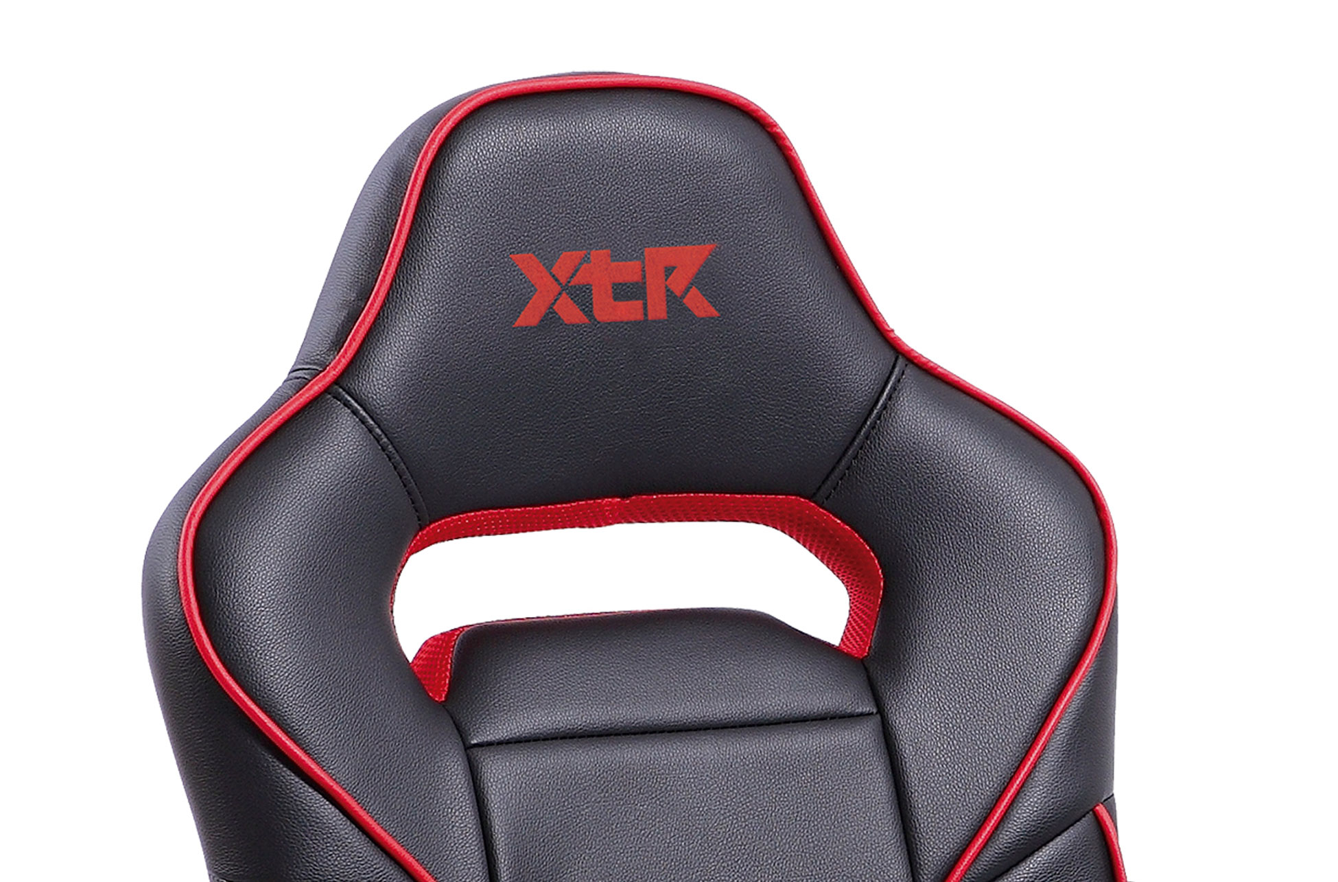 SILLÓN GAMING GIRATORIO XTR JUNIOR SÍMIL PIEL NEGRO - DETALLES EN ROJO. - Imagen 3
