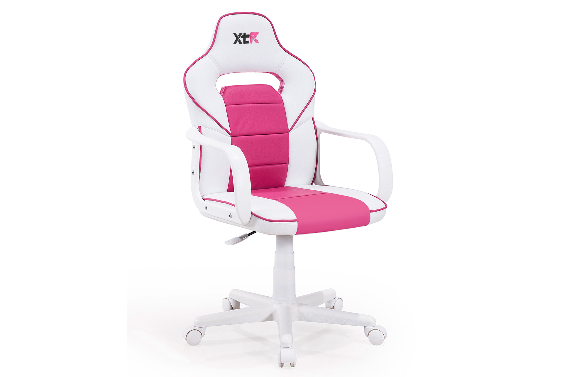 SILLÓN GAMING GIRATORIO XTR JUNIOR SÍMIL PIEL BLANCO / FRESA.