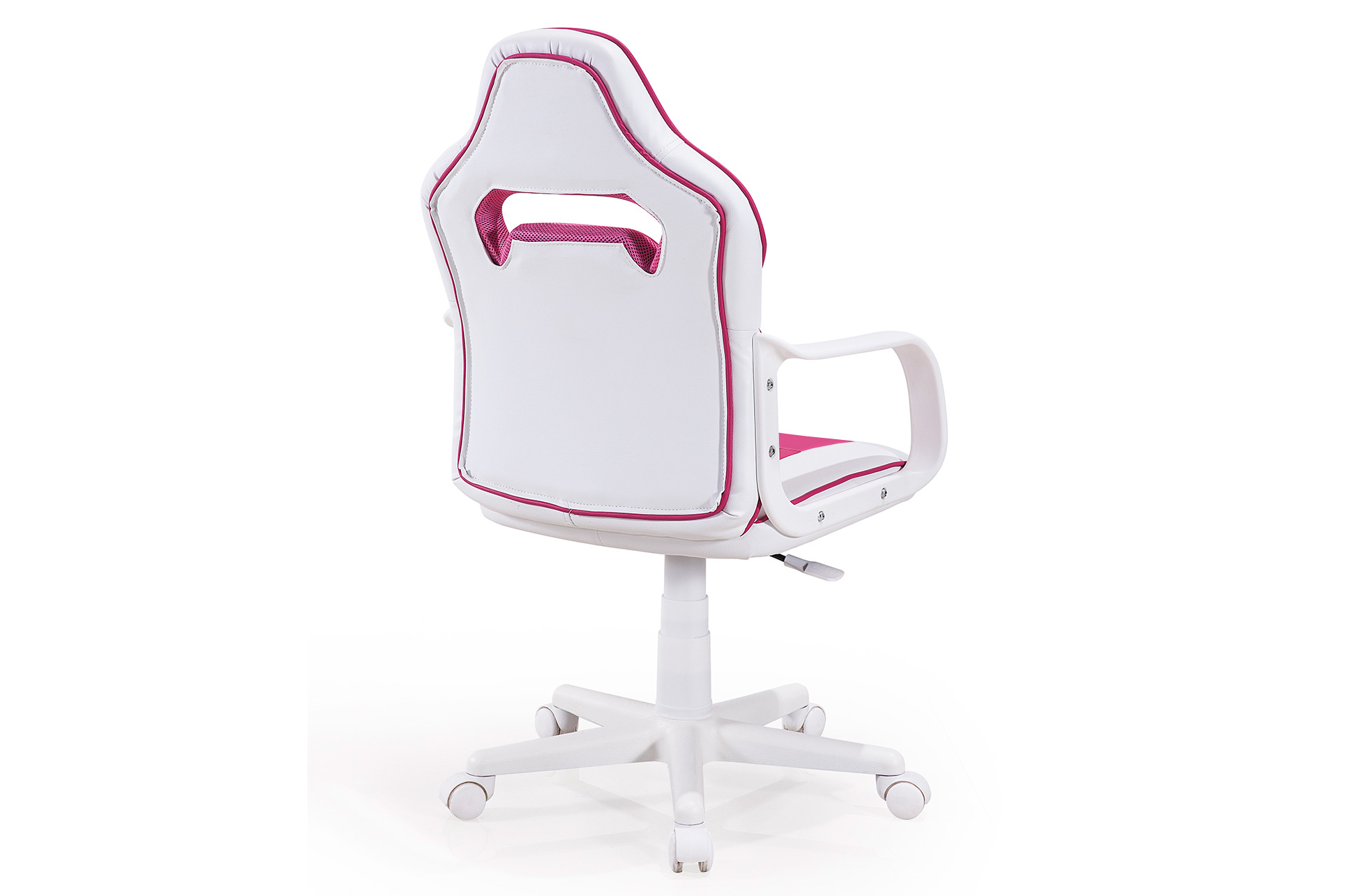 SILLÓN GAMING GIRATORIO XTR JUNIOR SÍMIL PIEL BLANCO / FRESA. - Imagen 3