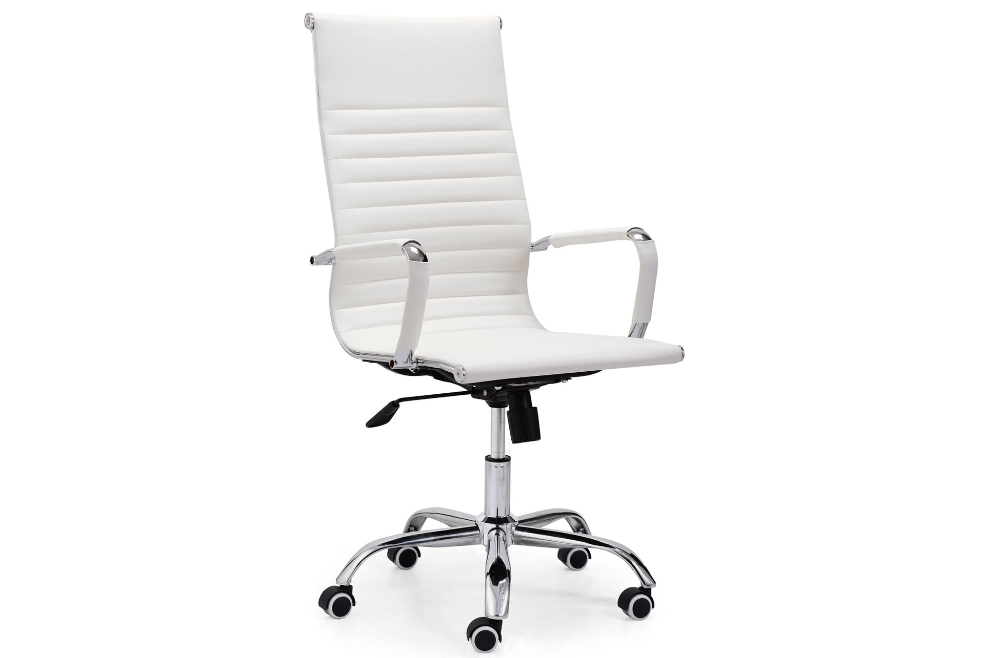 SILLÓN GIRATORIO LETTER SÍMIL PIEL BLANCO