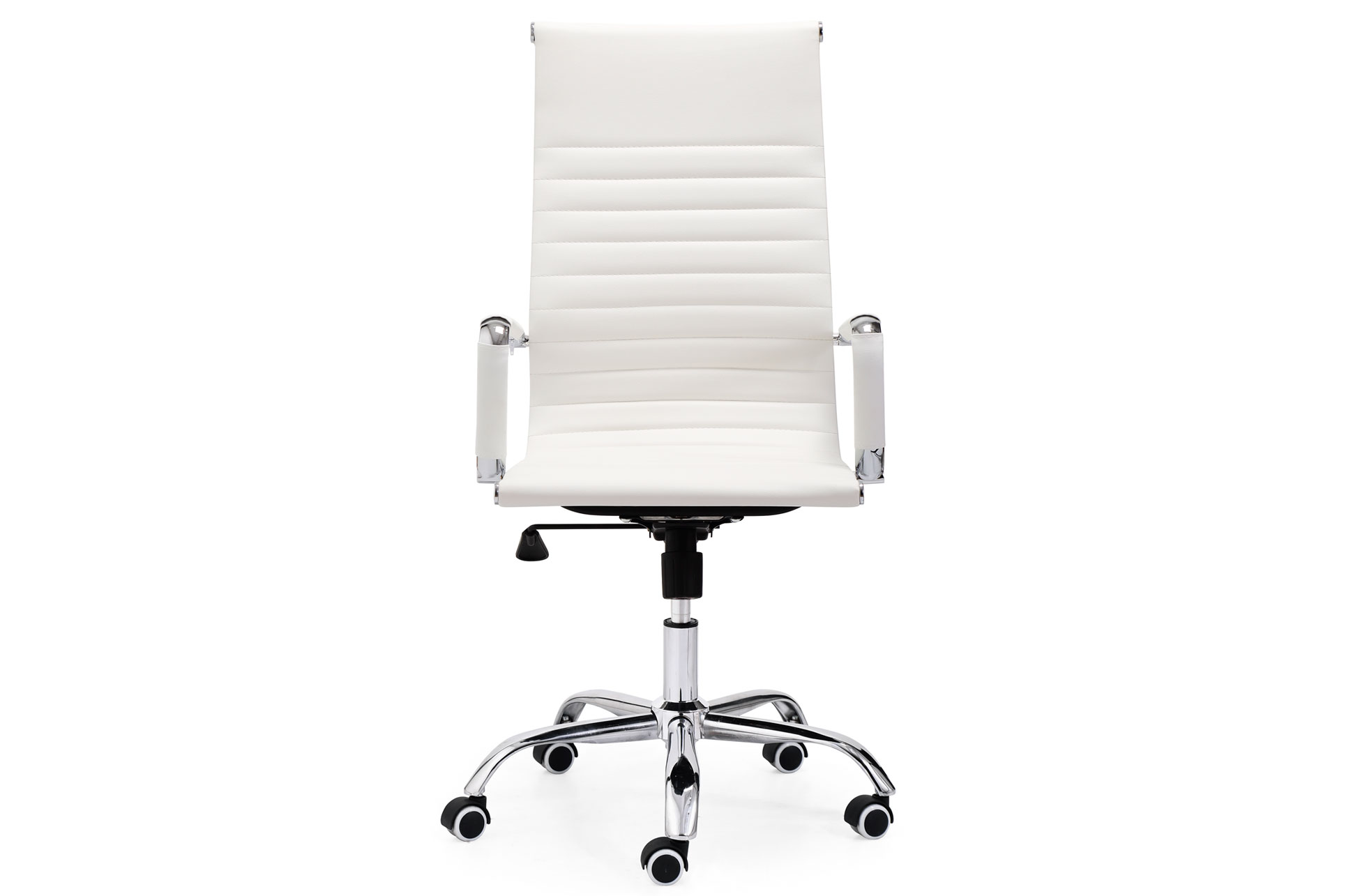 SILLÓN GIRATORIO LETTER SÍMIL PIEL BLANCO - Imagen 2
