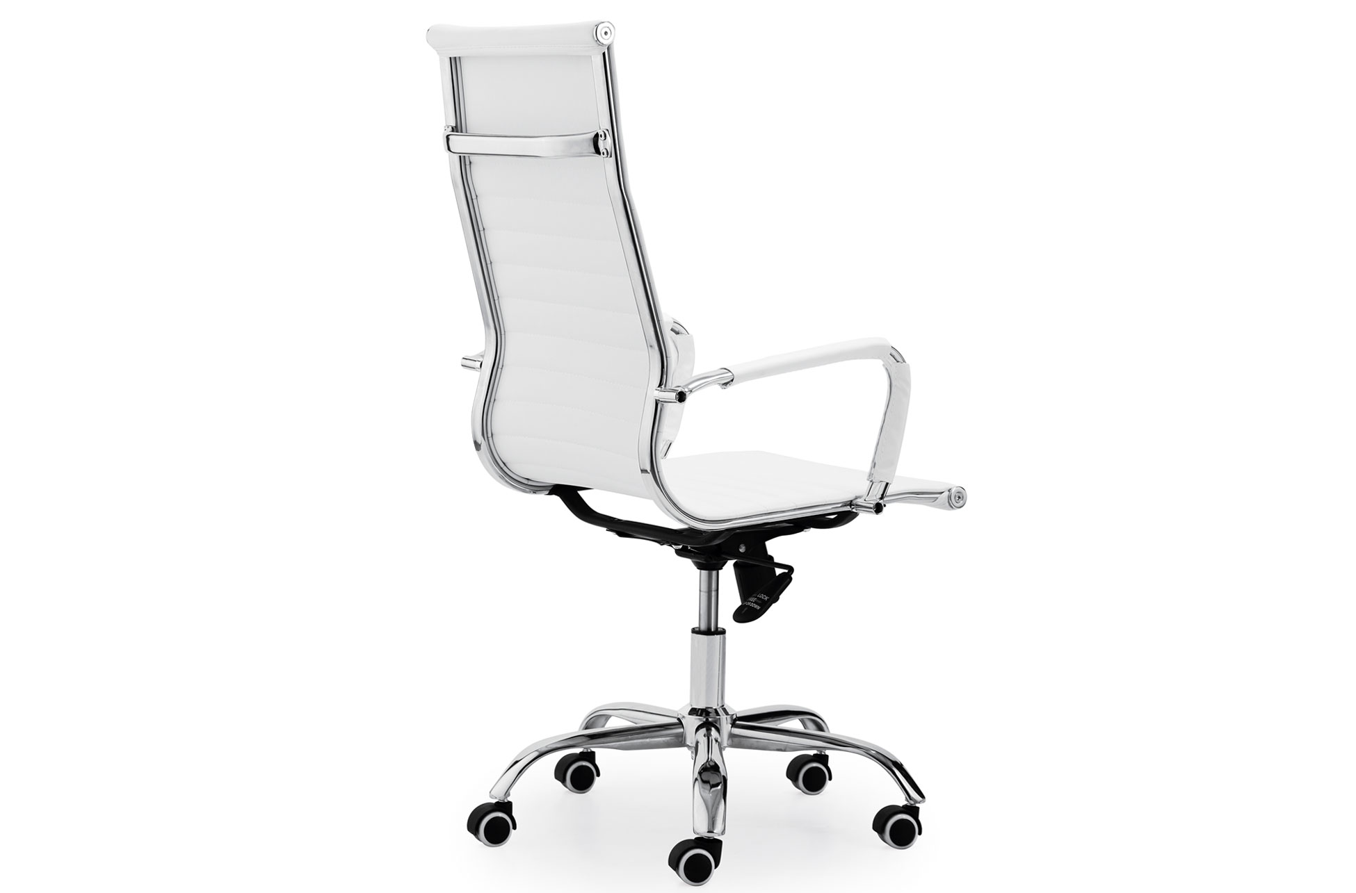 SILLÓN GIRATORIO LETTER SÍMIL PIEL BLANCO - Imagen 3