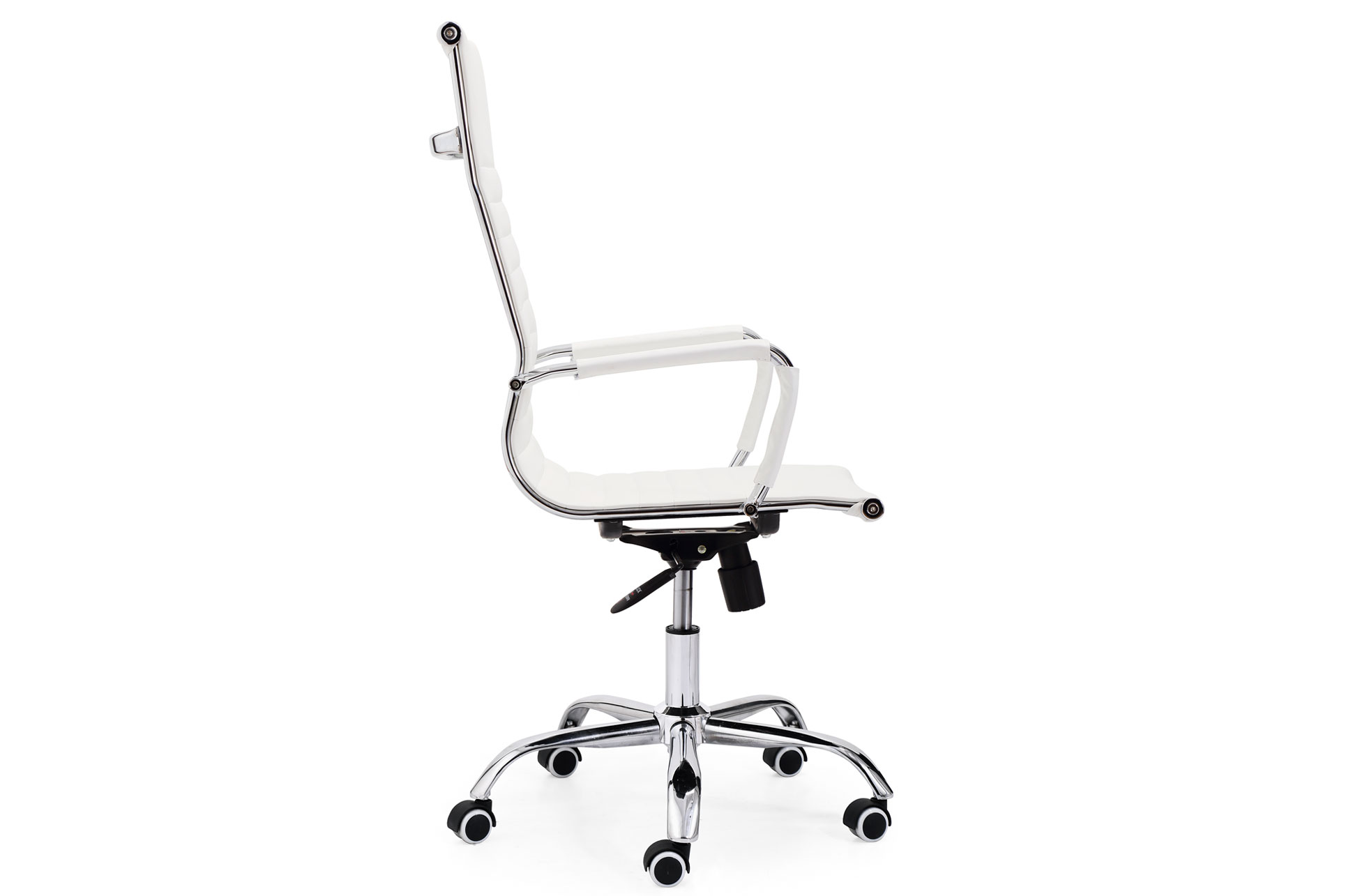 SILLÓN GIRATORIO LETTER SÍMIL PIEL BLANCO - Imagen 4