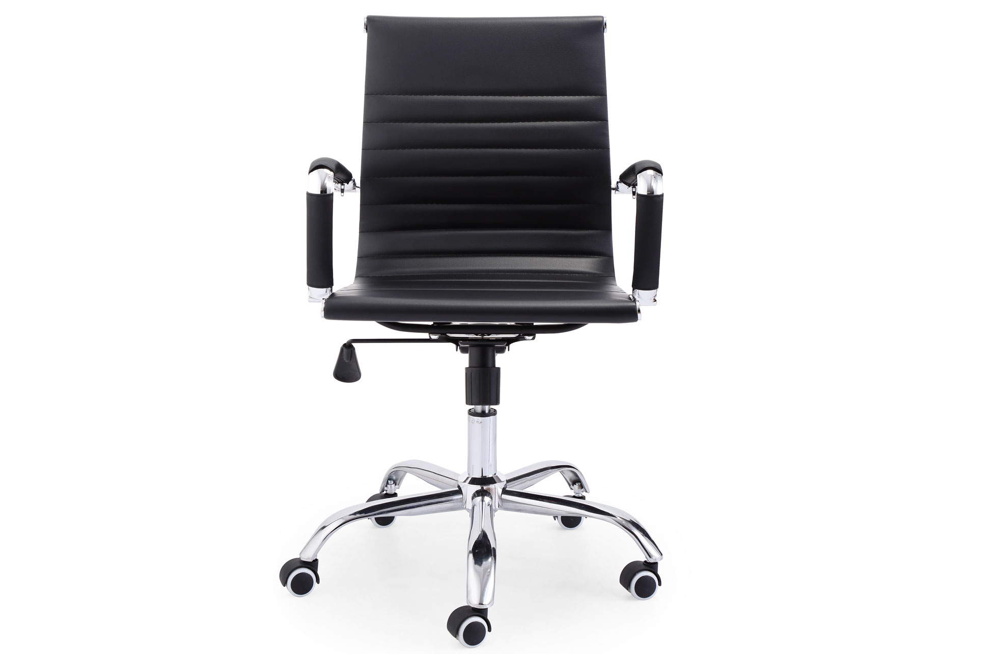SILLÓN GIRATORIO LUCY SÍMIL PIEL NEGRO - Imagen 2