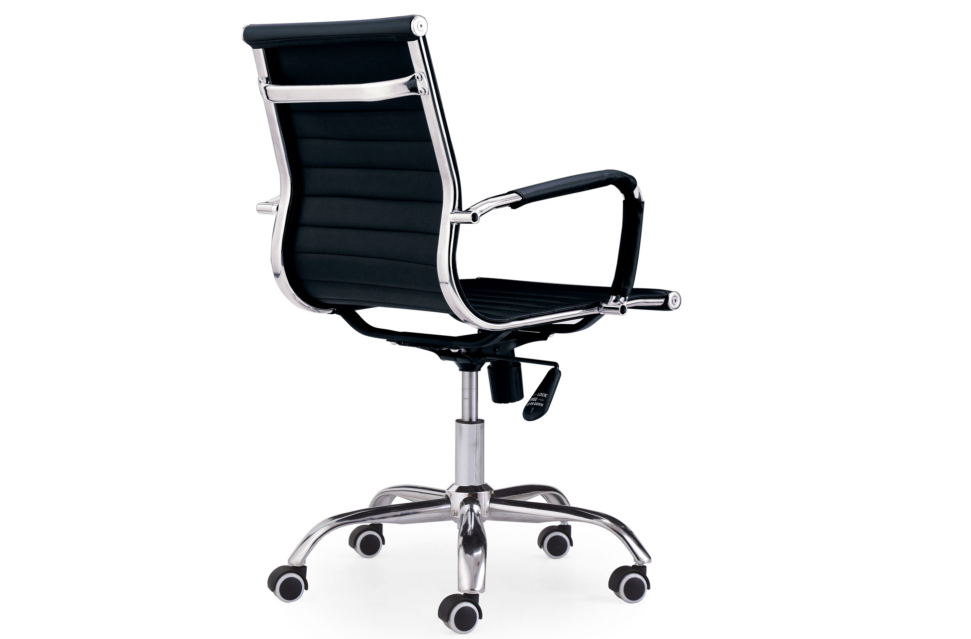 SILLÓN GIRATORIO LUCY SÍMIL PIEL NEGRO - Imagen 3