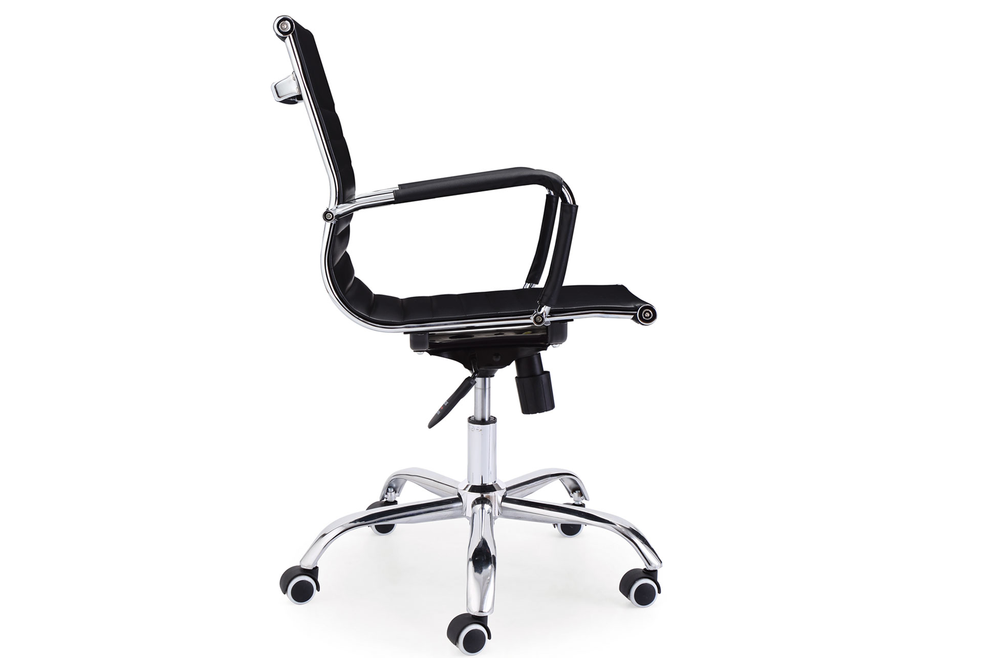 SILLÓN GIRATORIO LUCY SÍMIL PIEL NEGRO - Imagen 4