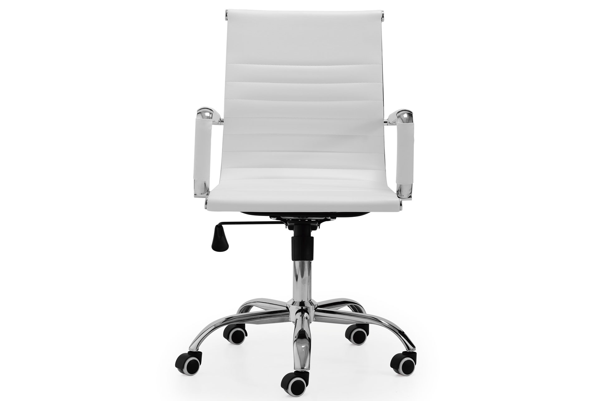 SILLÓN GIRATORIO LUCY SÍMIL PIEL BLANCO - Imagen 2