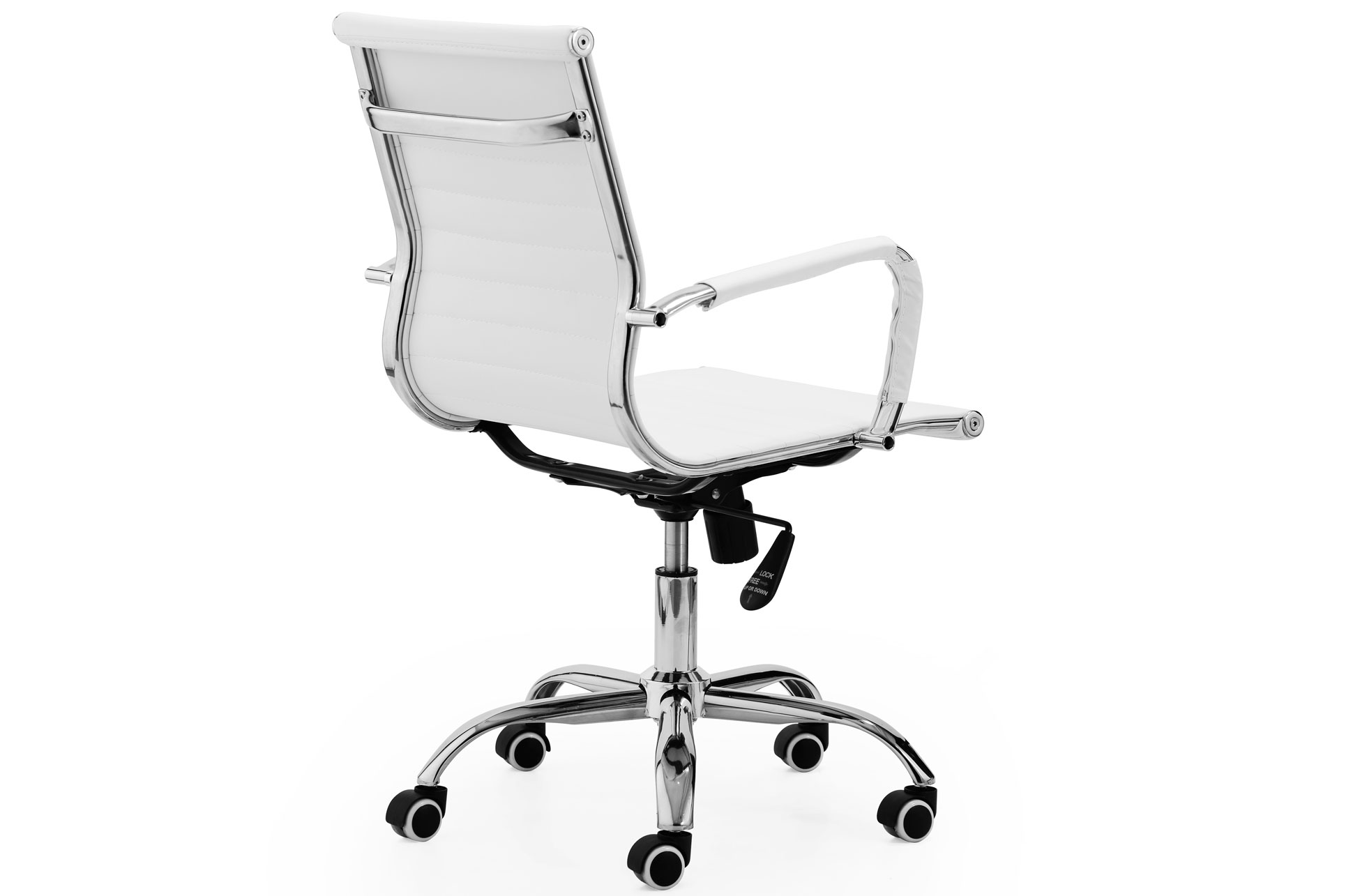 SILLÓN GIRATORIO LUCY SÍMIL PIEL BLANCO - Imagen 3