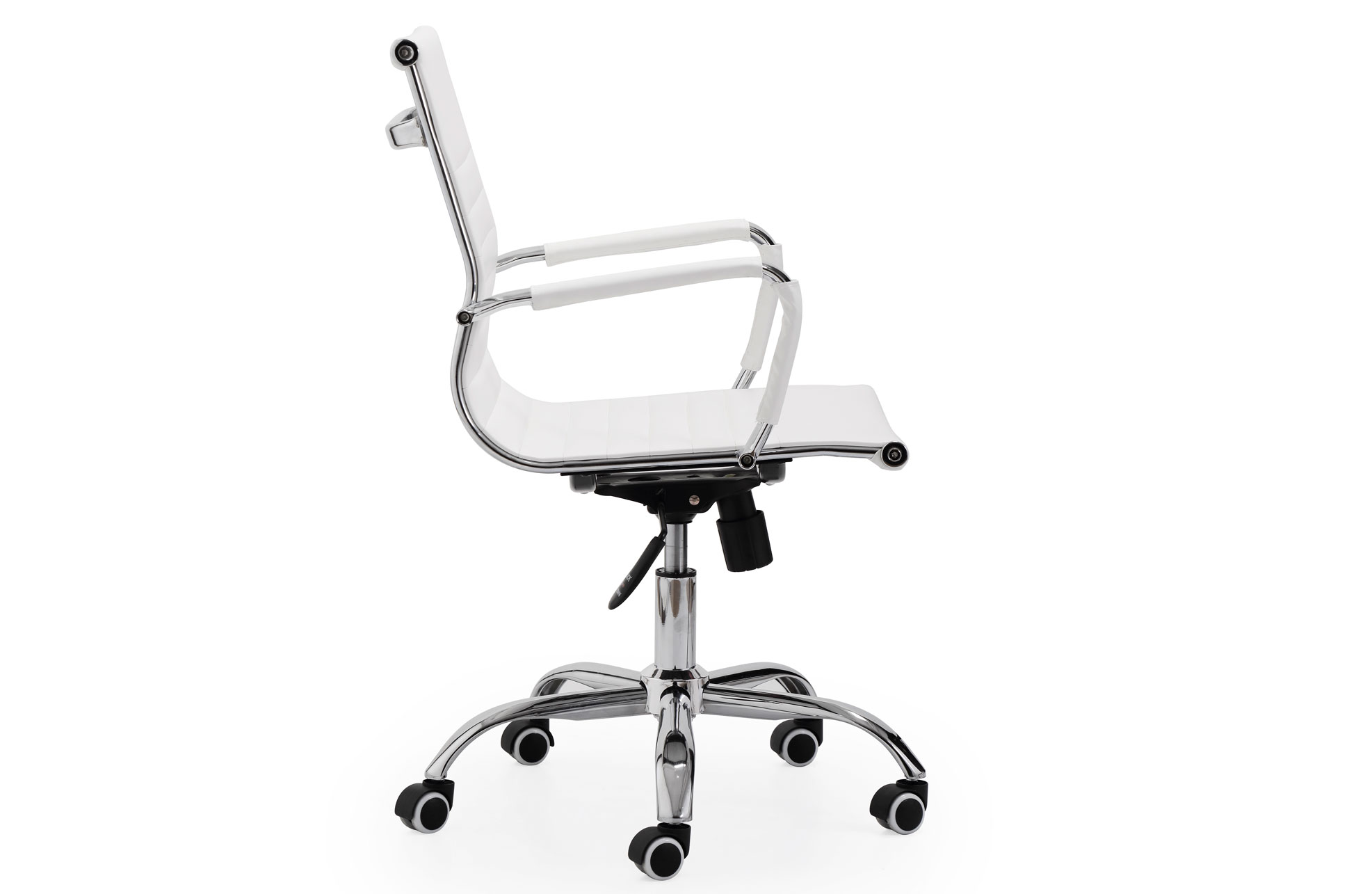 SILLÓN GIRATORIO LUCY SÍMIL PIEL BLANCO - Imagen 4