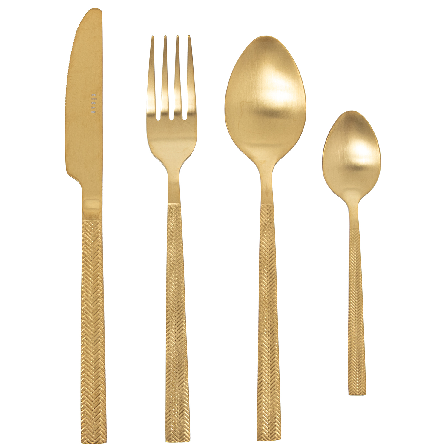 SET 24 CUBIERTOS ACERO INOXIDABLE DORADO MATE (LUCIA)