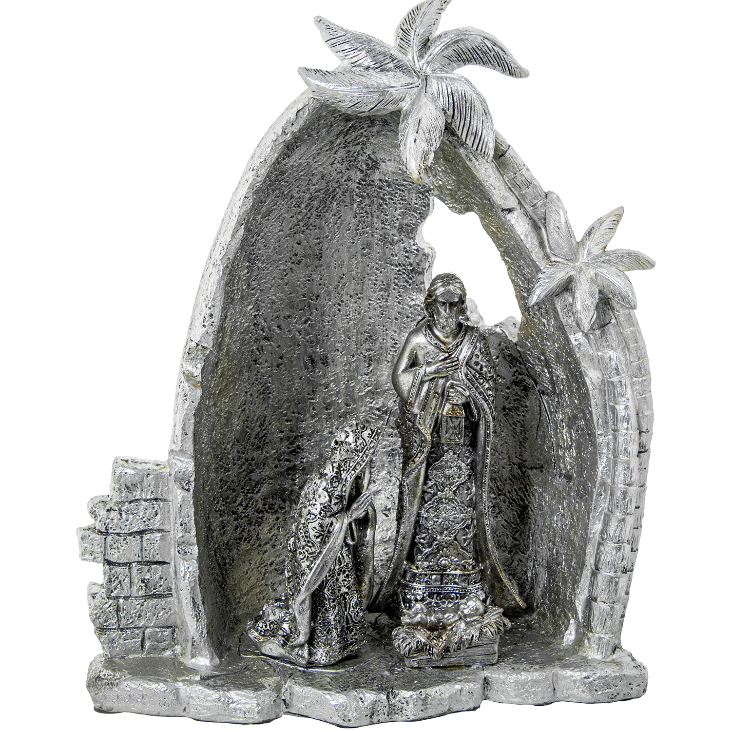 FIGURA 22219 NACIMIENTO RESINA DORADO PALMERAS
