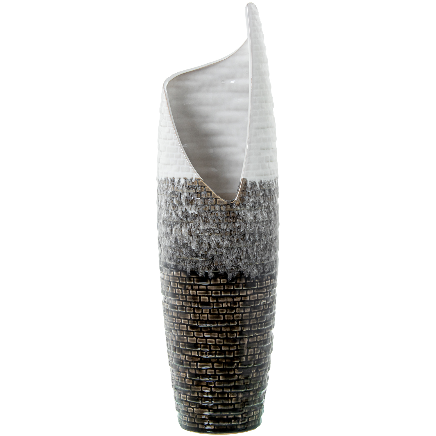 JARRÓN 22380 CERÁMICA MOSAICOAICO GRIS/BLANCO