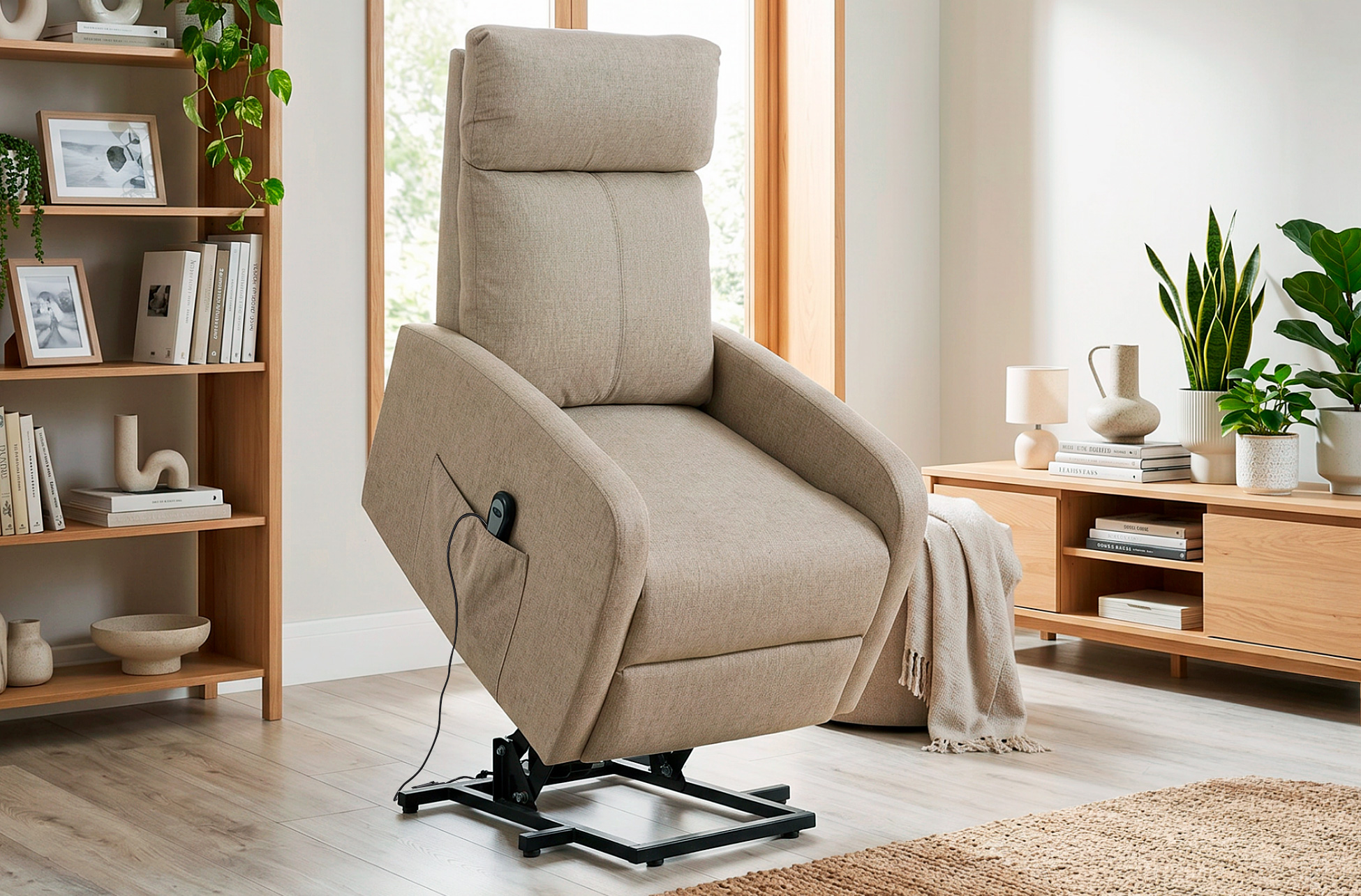 SILLON RELAX ELEVADOR LIFE TEJIDO BEIGE.
