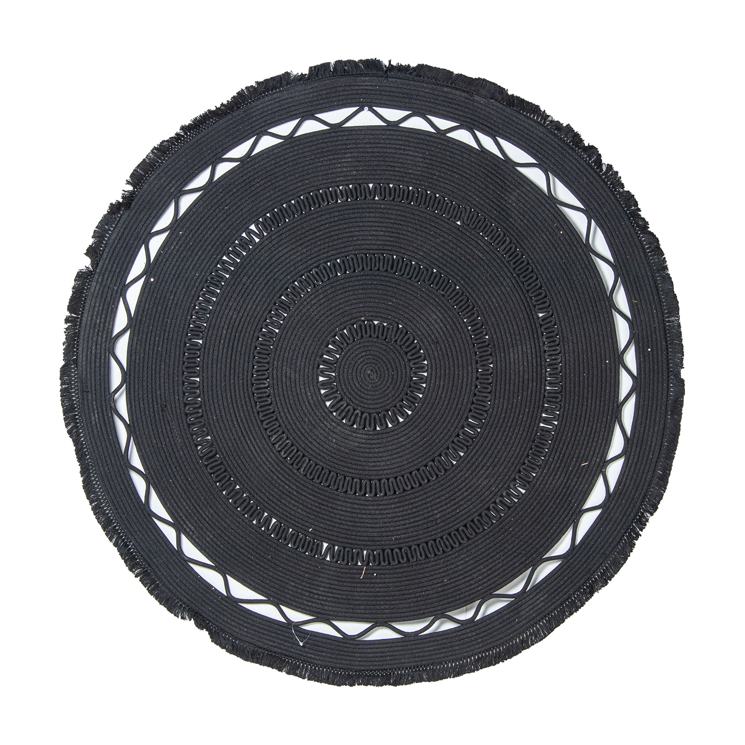 ALFOMBRA MIMBRE ø120CM NEGRO