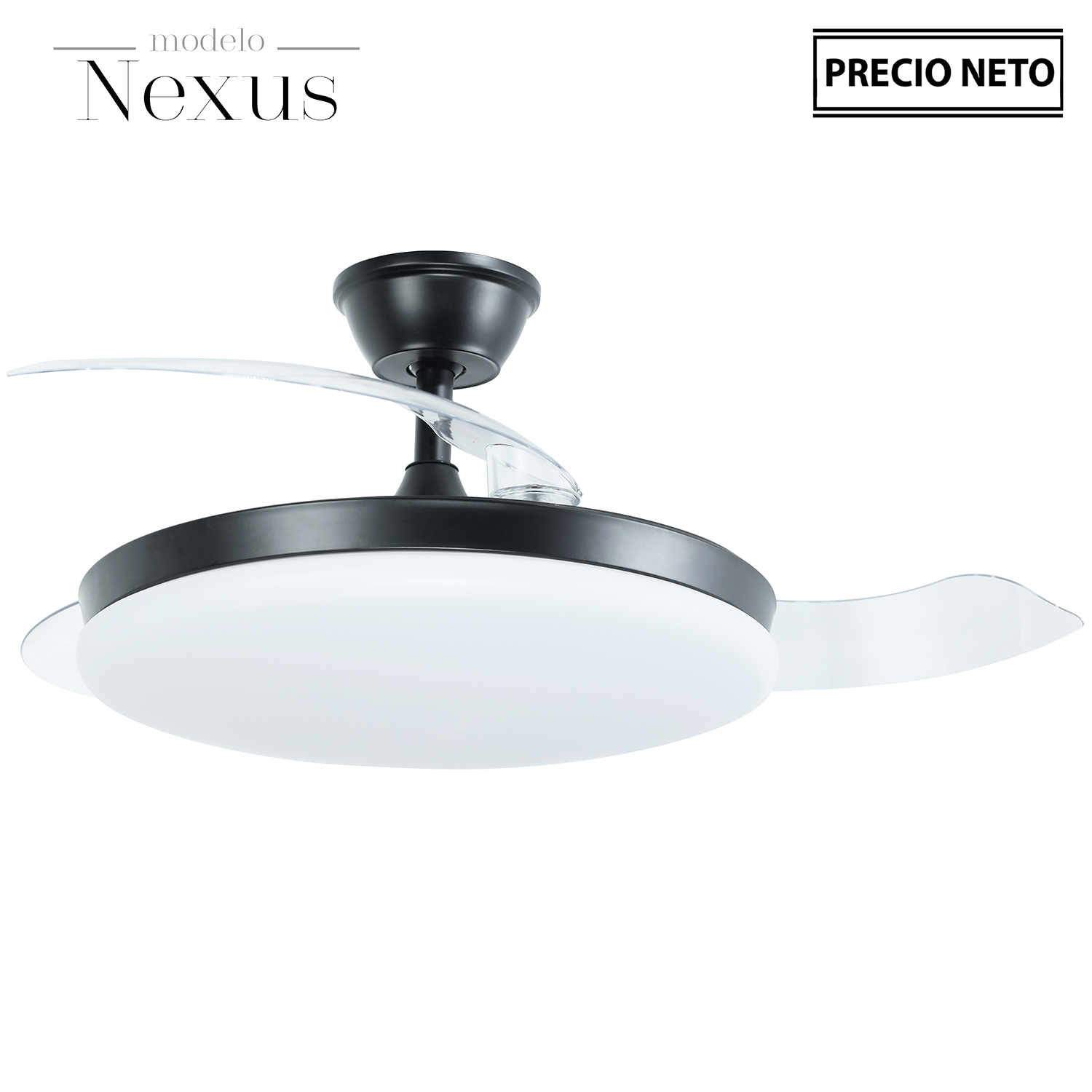 VENTILADOR TECHO C/LUZ NEXUS NLANCO 3 ASPAS RETRÁCTILES