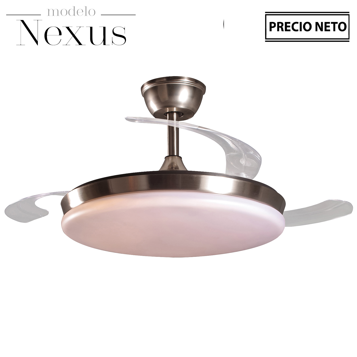 VENTILADOR TECHO C/LUZ NEXUS CEGRO 3 ASPAS RETRÁCTILES