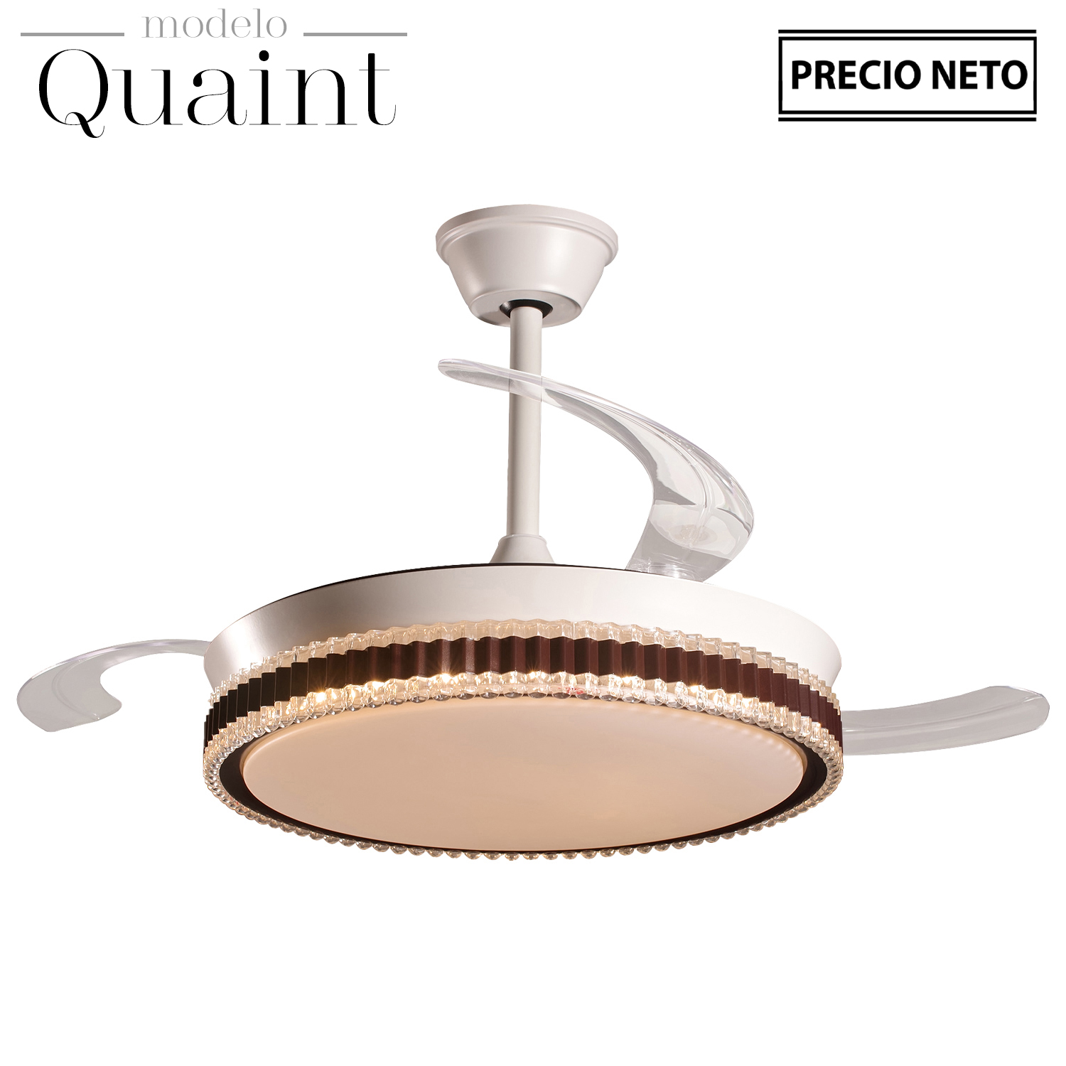 VENTILADOR TECHO C/LUZ QUAINTORADO 3 ASPAS RETRÁCTILES