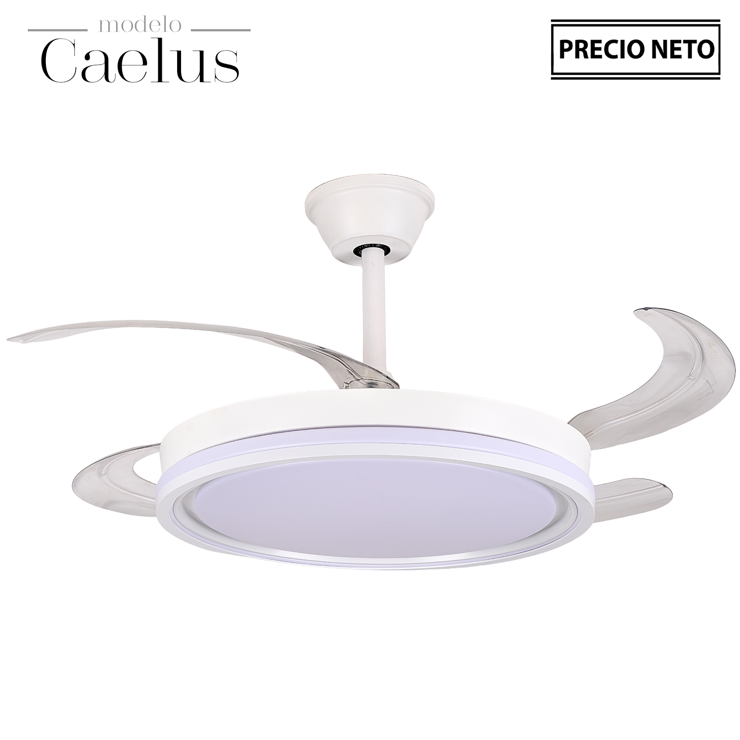 VENTILADOR TECHO C/LUZ CAELUSO BRONCE 4 ASPAS RETRÁCTILES
