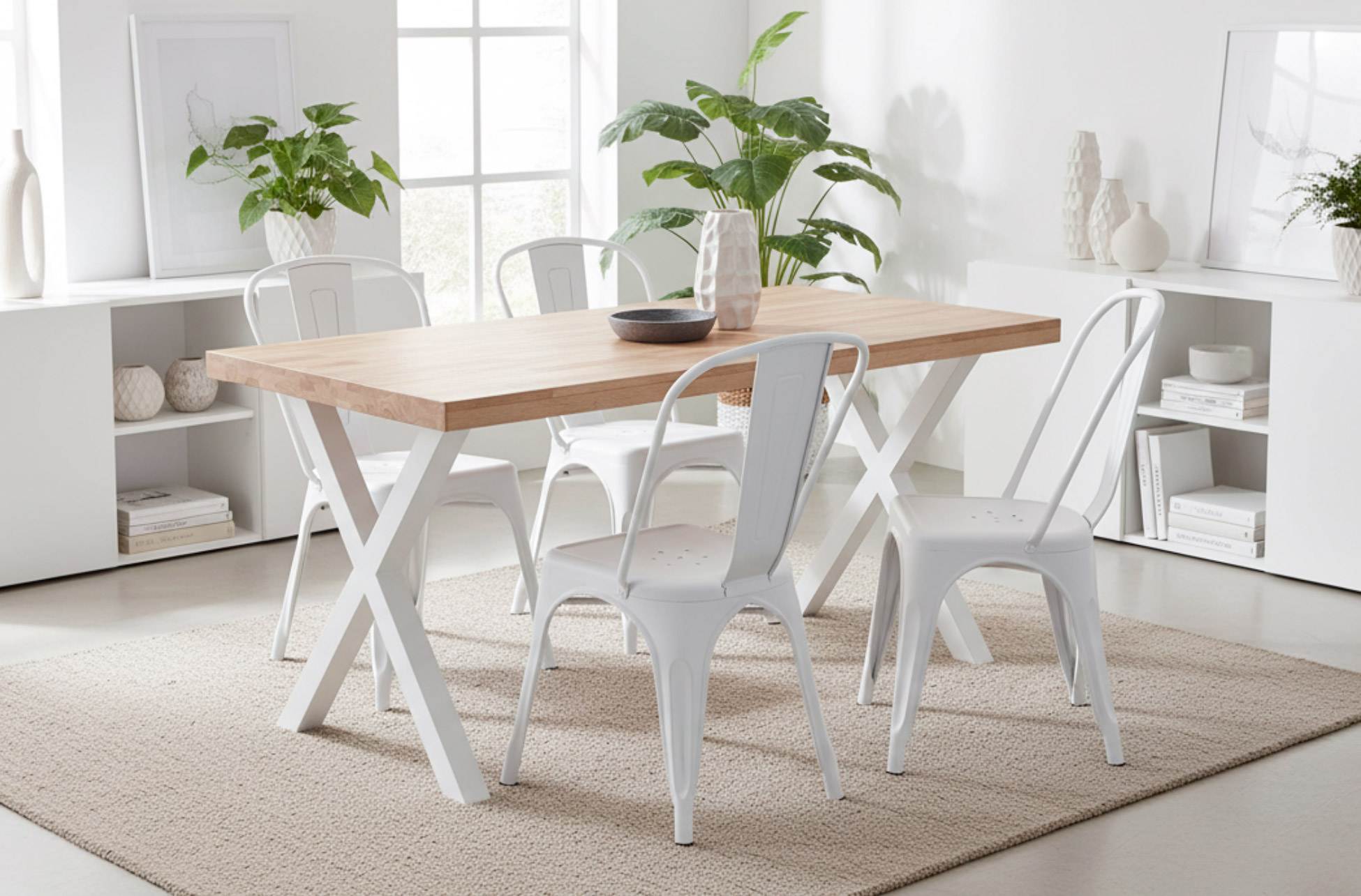 MESA COMEDOR FIJA X-LOFT 140 x 80 CM ROBLE NORDISH / BLANCO