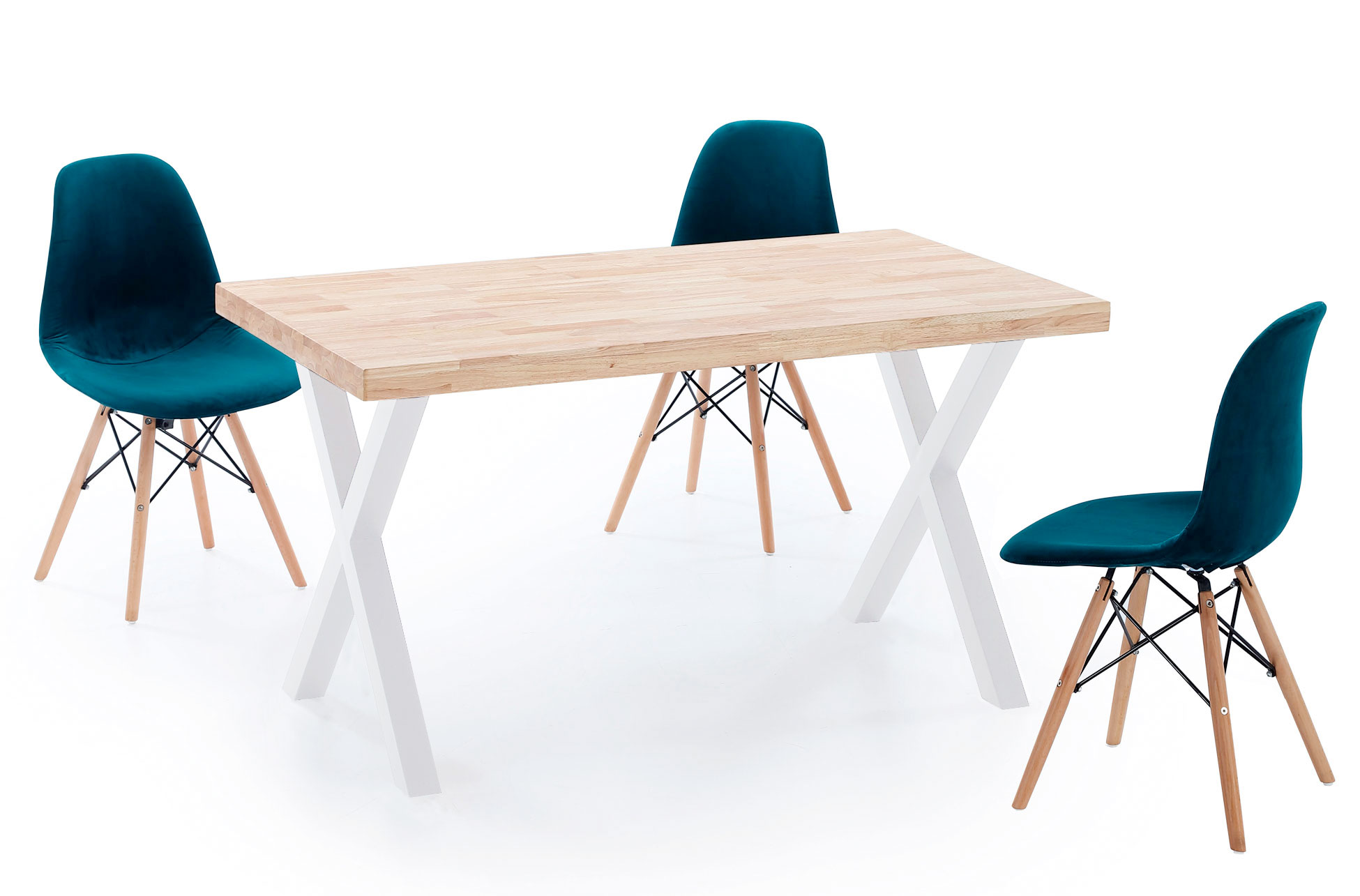 MESA COMEDOR FIJA X-LOFT 140 x 80 CM ROBLE NORDISH / BLANCO - Imagen 3