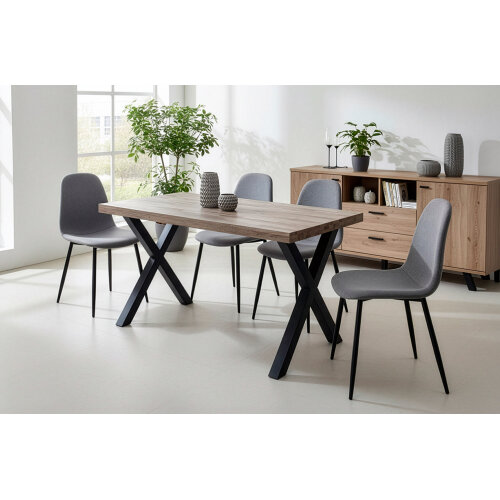 MESA COMEDOR FIJA X-LOFT 140 x 80 CM  ROBLE AMERICAN / NEGRO