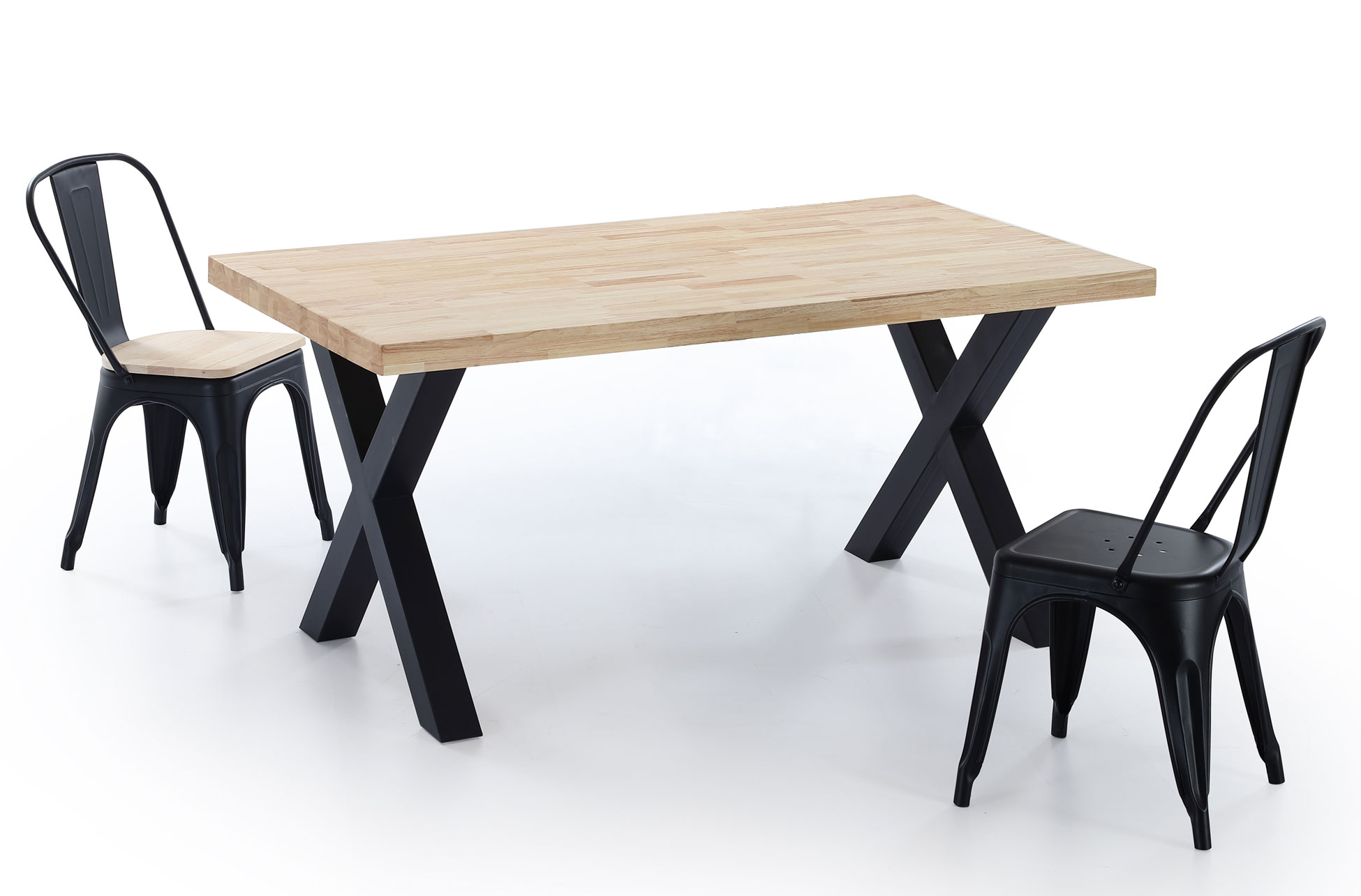 MESA COMEDOR FIJA X-LOFT 160 x 90 CM ROBLE / NEGRO. - Imagen 3