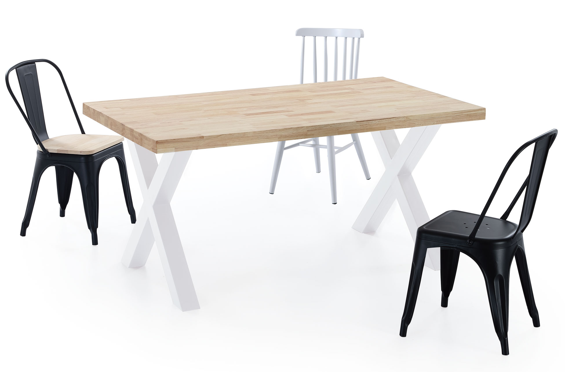 MESA COMEDOR FIJA X-LOFT 160 x 90 CM ROBLE NORDISH / BLANCO. - Imagen 3