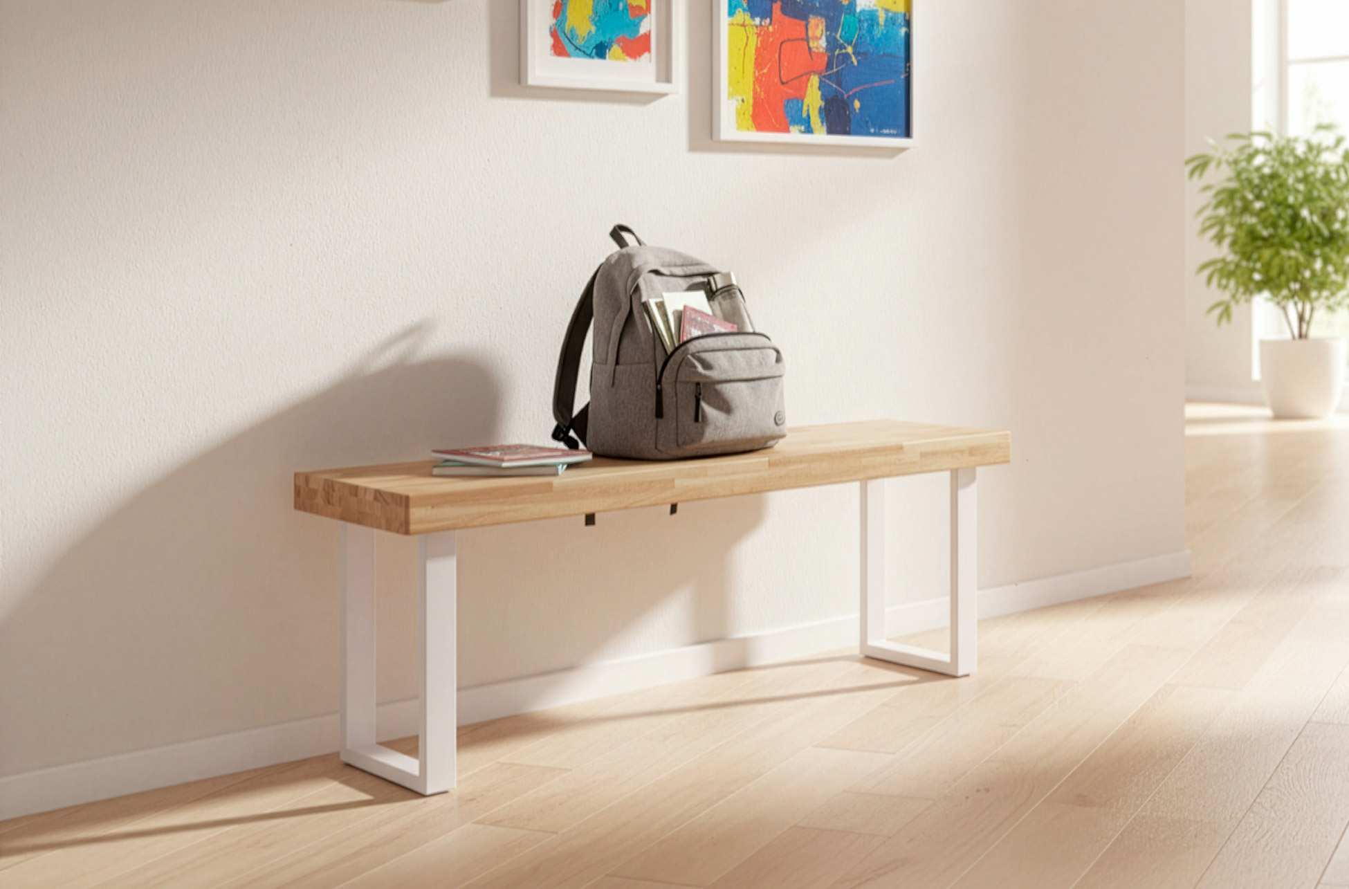 BANCO ASIENTO LOFT ROBLE NORDISH / BLANCO.