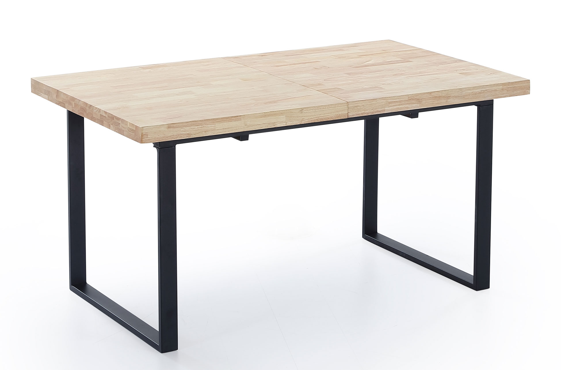MESA COMEDOR EXTENSIBLE NATURAL 140 - 180 x 80 CM ROBLE NORDISH / NEGRO - Imagen 2