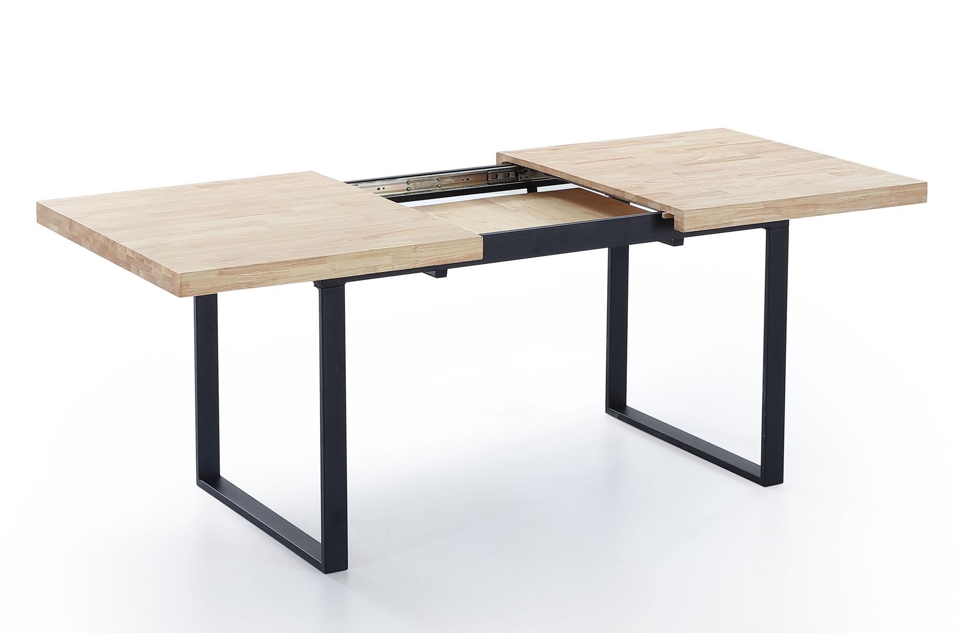 MESA COMEDOR EXTENSIBLE NATURAL 140 - 180 x 80 CM ROBLE NORDISH / NEGRO - Imagen 6