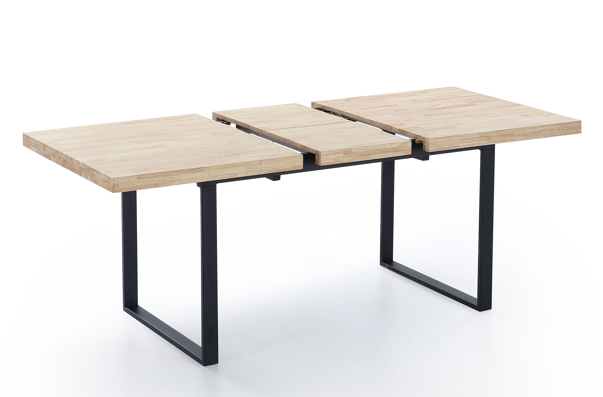MESA COMEDOR EXTENSIBLE NATURAL 140 - 180 x 80 CM ROBLE NORDISH / NEGRO - Imagen 7