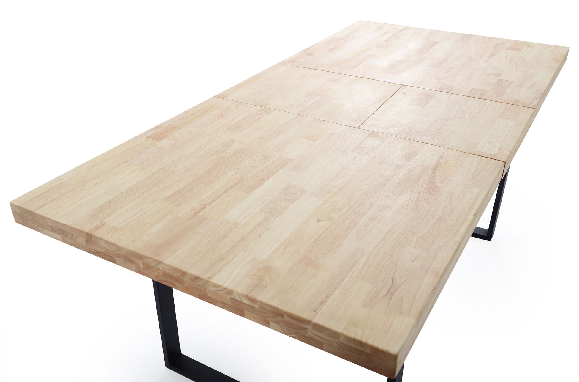 MESA COMEDOR EXTENSIBLE NATURAL 140 - 180 x 80 CM ROBLE NORDISH / NEGRO - Imagen 8
