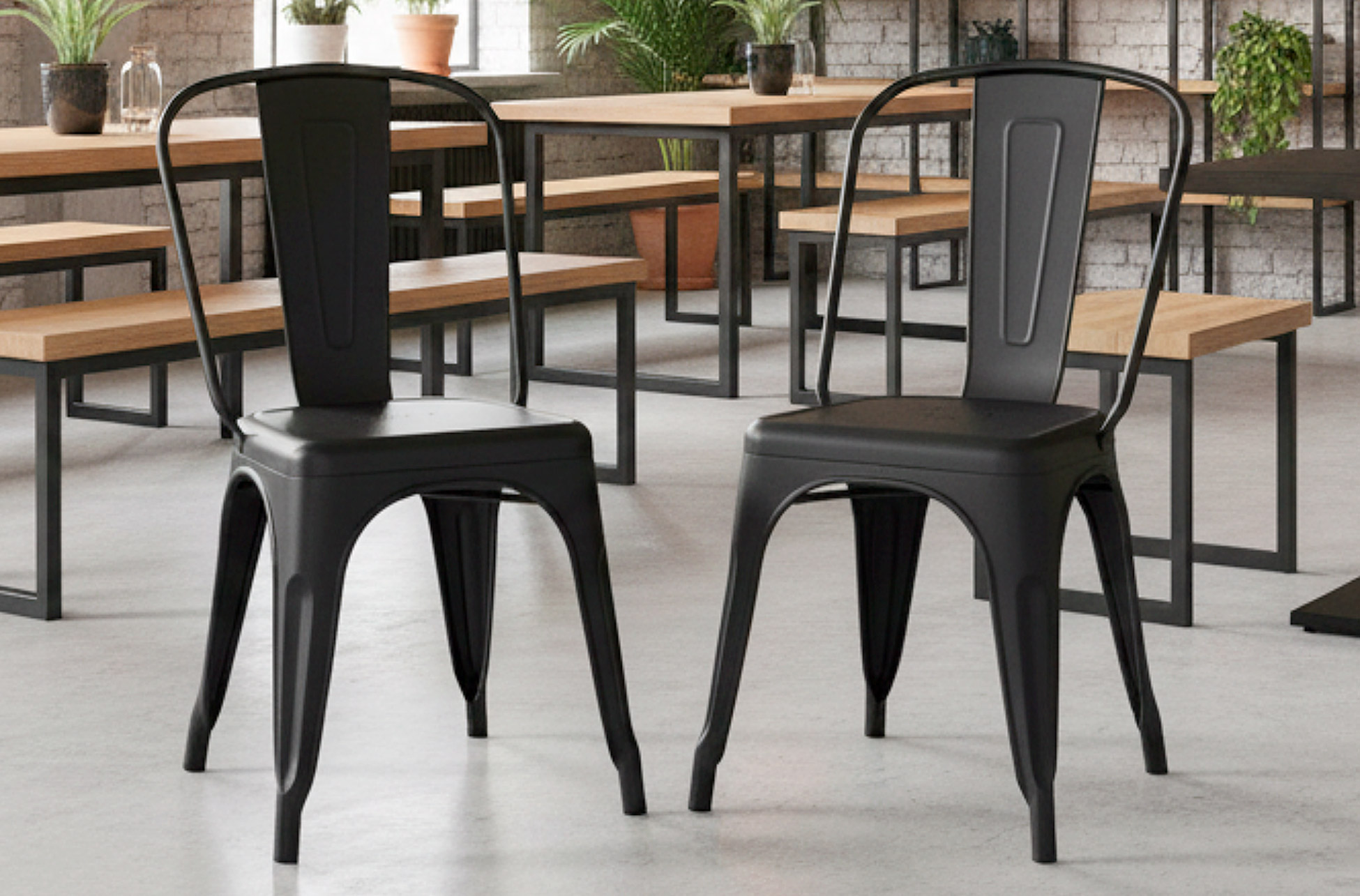 SILLA COMEDOR TOLIX NEGRO.