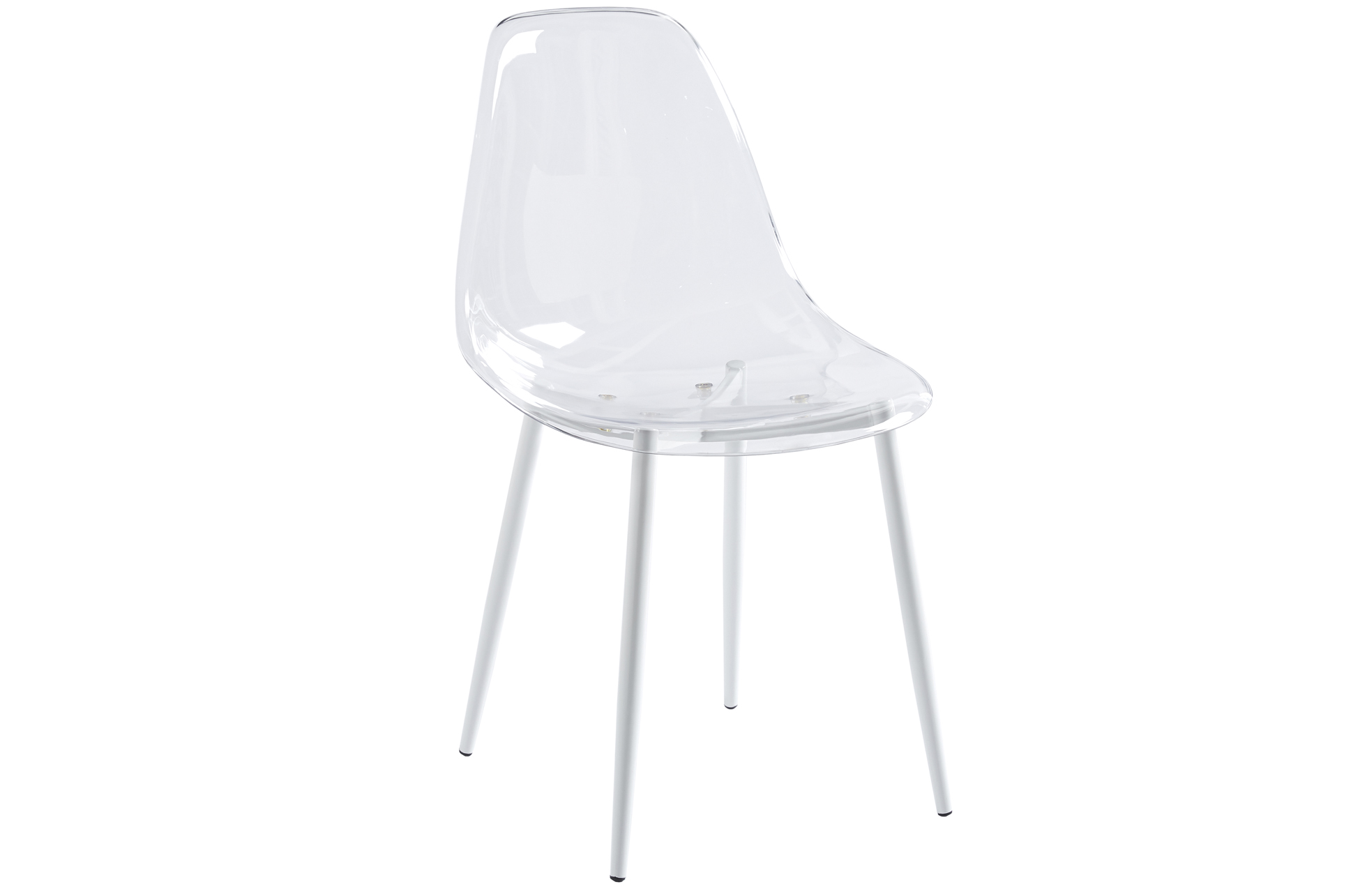 SILLA COMEDOR TELMA TRANSPARENTE PATAS BLANCAS - Imagen 2
