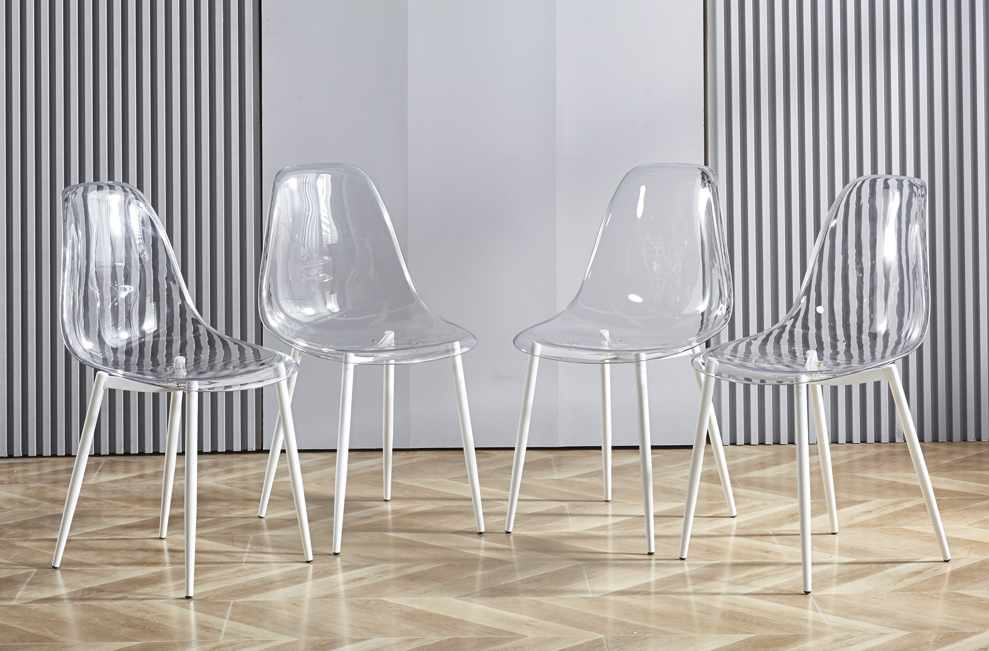 SILLA COMEDOR TELMA TRANSPARENTE PATAS BLANCAS - Imagen 6