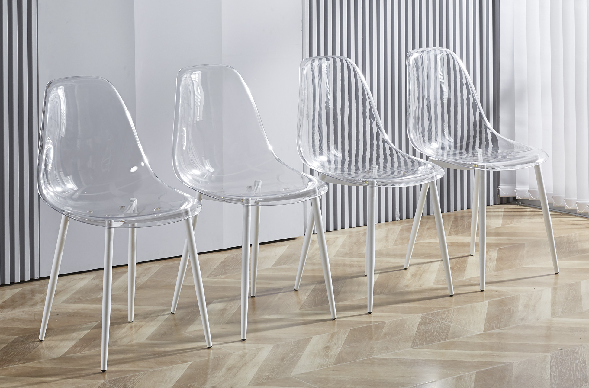 SILLA COMEDOR TELMA TRANSPARENTE PATAS BLANCAS - Imagen 7