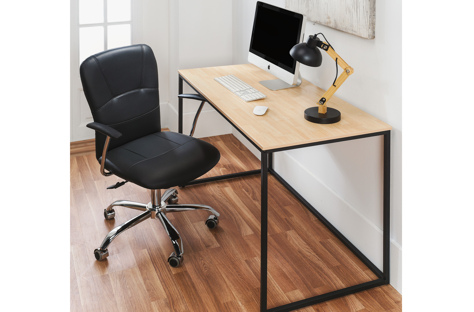 MESA ESTUDIO MIA ROBLE NORDISH / NEGRO 120 X 60 CM. - Imagen 5